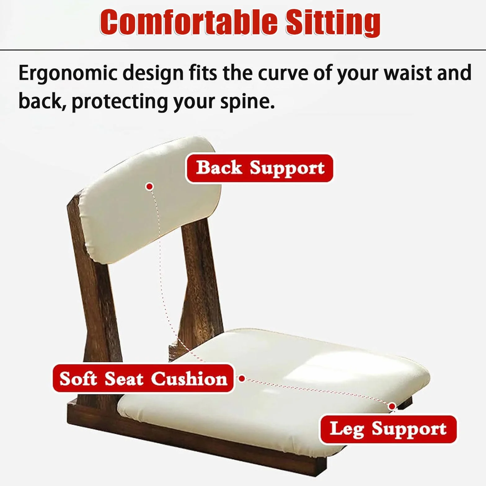 Silla Tatami,Silla Japonesa de Suelo,Silla de meditación Tatami de Madera,Silla De Piso Japonesa Sin Patas para Salas De Estar,Ligera PortáTil,Ahorra Espacio,para Relax,Gaming,Yoga y TV