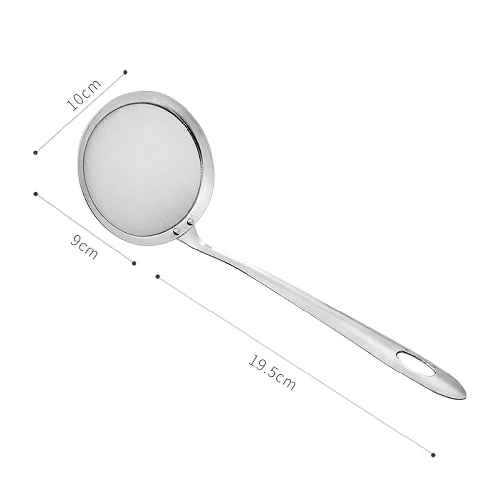 Colador de malla de acero inoxidable, colador de alimentos de malla fina, colador de cocina con mango de buen agarre, utensilios de cocina multifuncionales (Size : S)