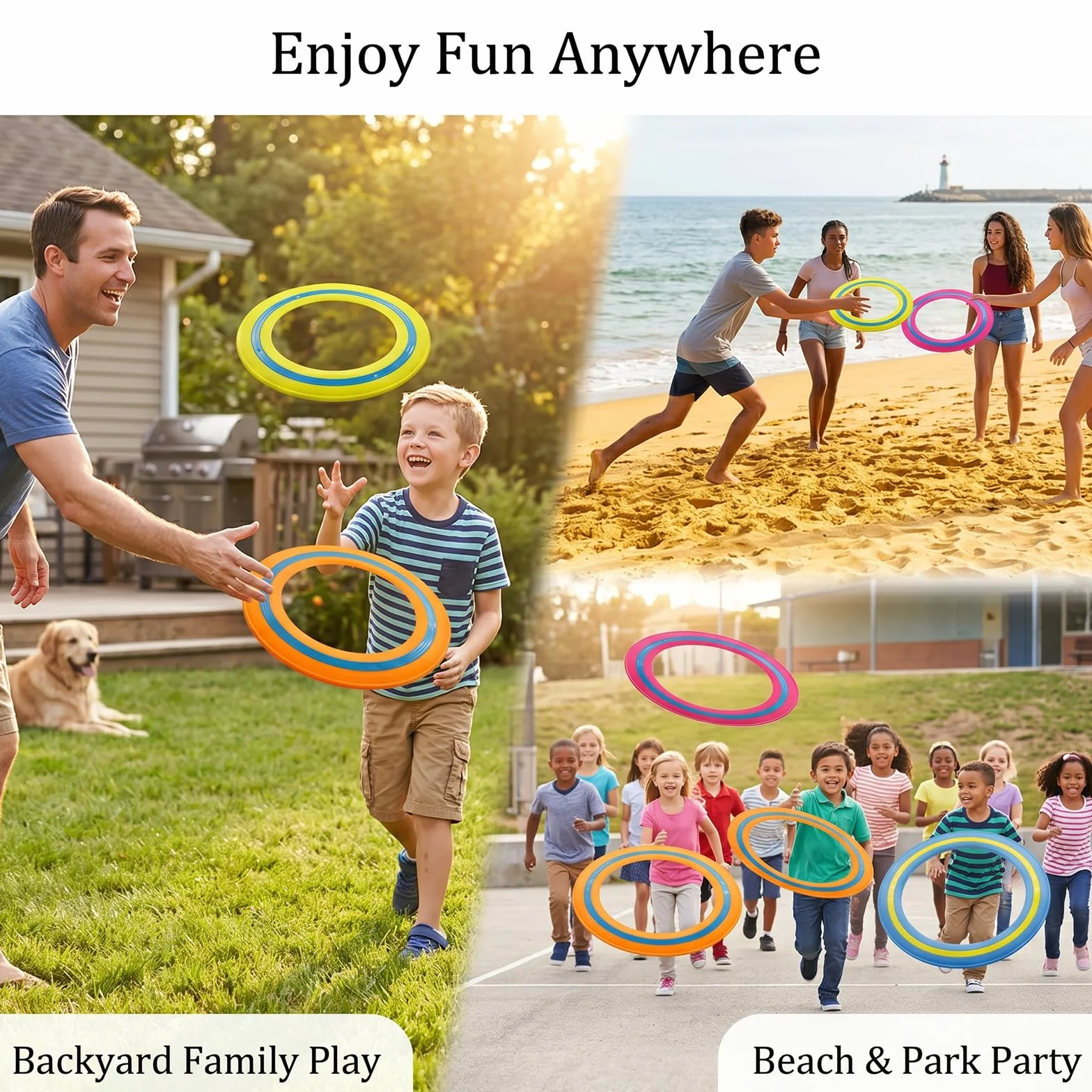 JIAC 4 Piezas Frisbee Ultimate Anillos de Lanzamiento Discos Voladores 25CM para Adultos y Perros
