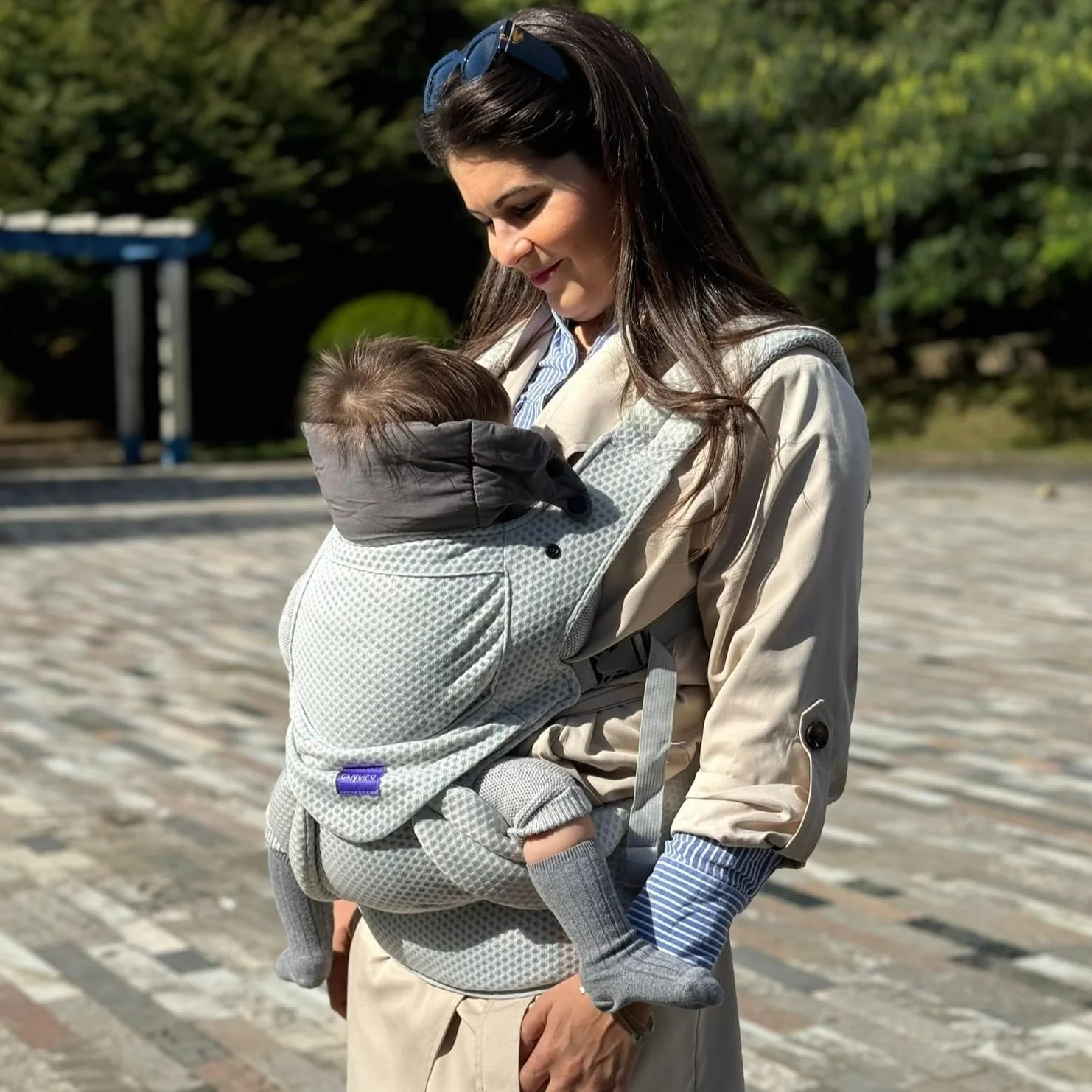 Chiquito Mochila Portabebés 0-36 m 3,2-15 kg Ergonómica Transpirable Softflex Malla 3D Soporte Lumbar Gris Hielo