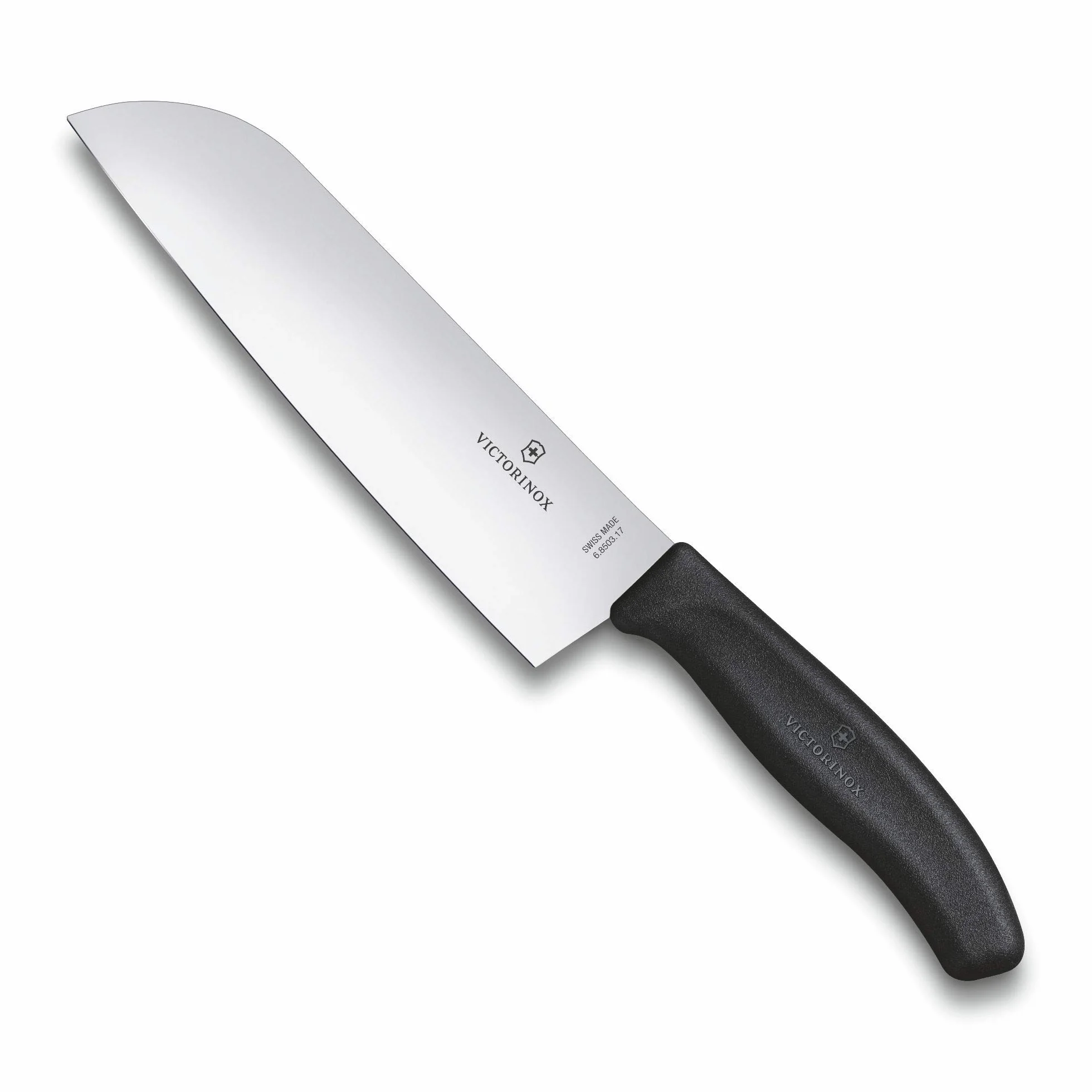 Victorinox Swiss Classic, Cuchillo Santoku, Cuchillo de cocina, Filo recto, Hoja extra afilada, Apto para lavavajillas, Acero inoxidable, Negro