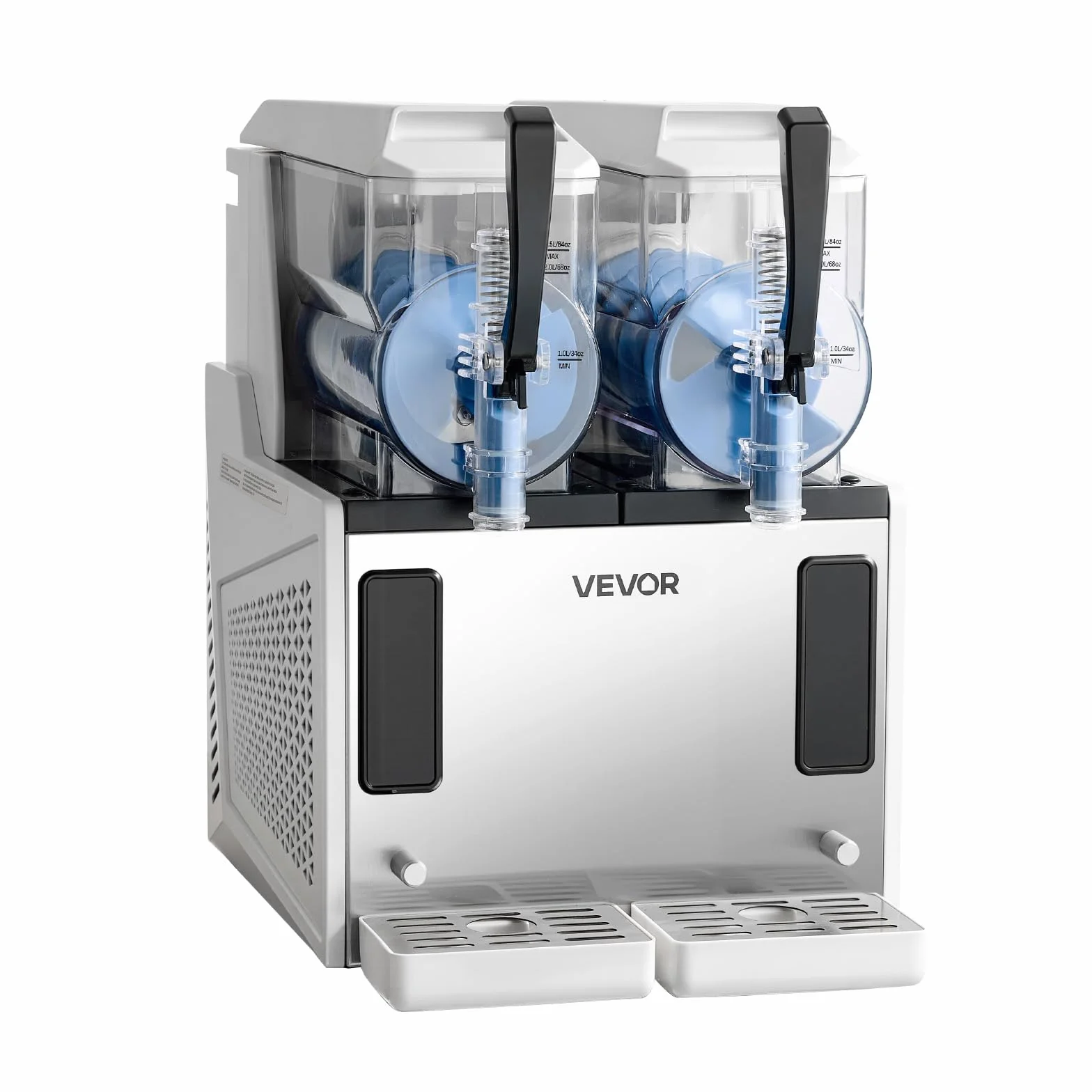VEVOR Máquina para Hacer Granizados con 2 Tanques de 3 L, Máquina de Granizado de Hielo para Hogar, sin Necesidad de Hielo, 5 Programas Preestablecidos, para Hacer Margaritas, Frappés, Batidos