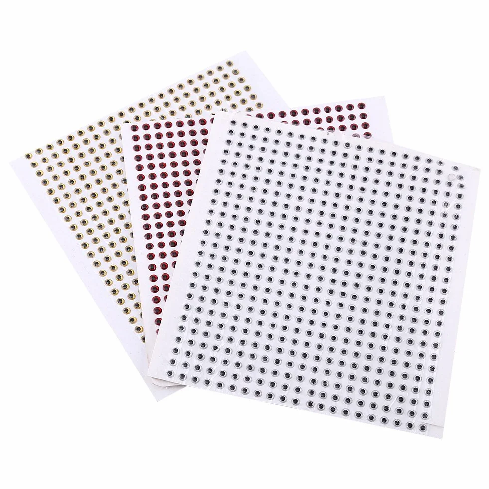 Alomejor 500 Piezas 3D Epoxy Eyes Señuelo de Pesca para DIY Cebos 3-5 mm Lifelike Ojo de Pez
