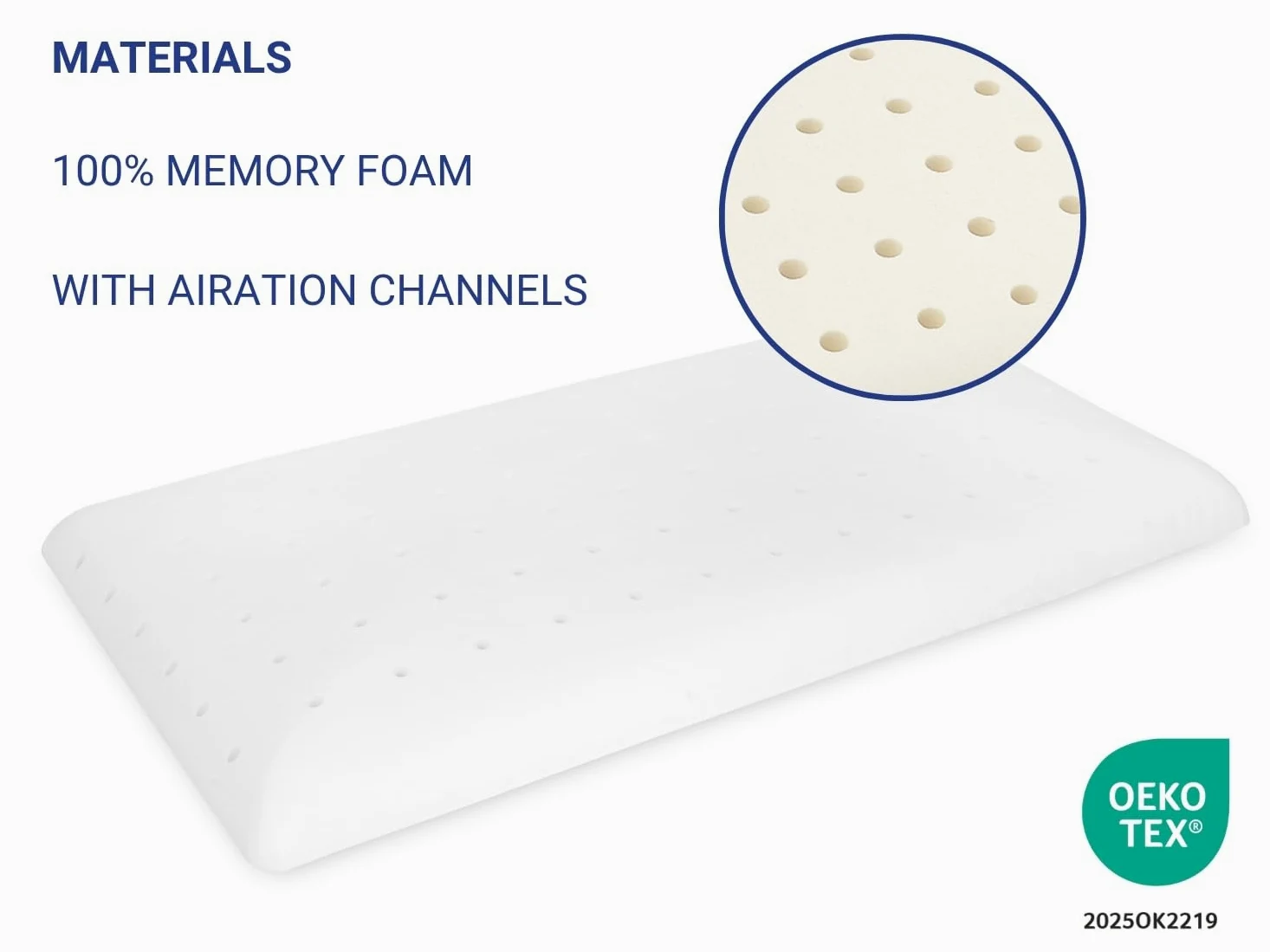 DORMISSIMO 2 X Almohada 90x35-6 CM Viscoelástica | Desenfundable y lavable, Ergonómica, Su primera almohada