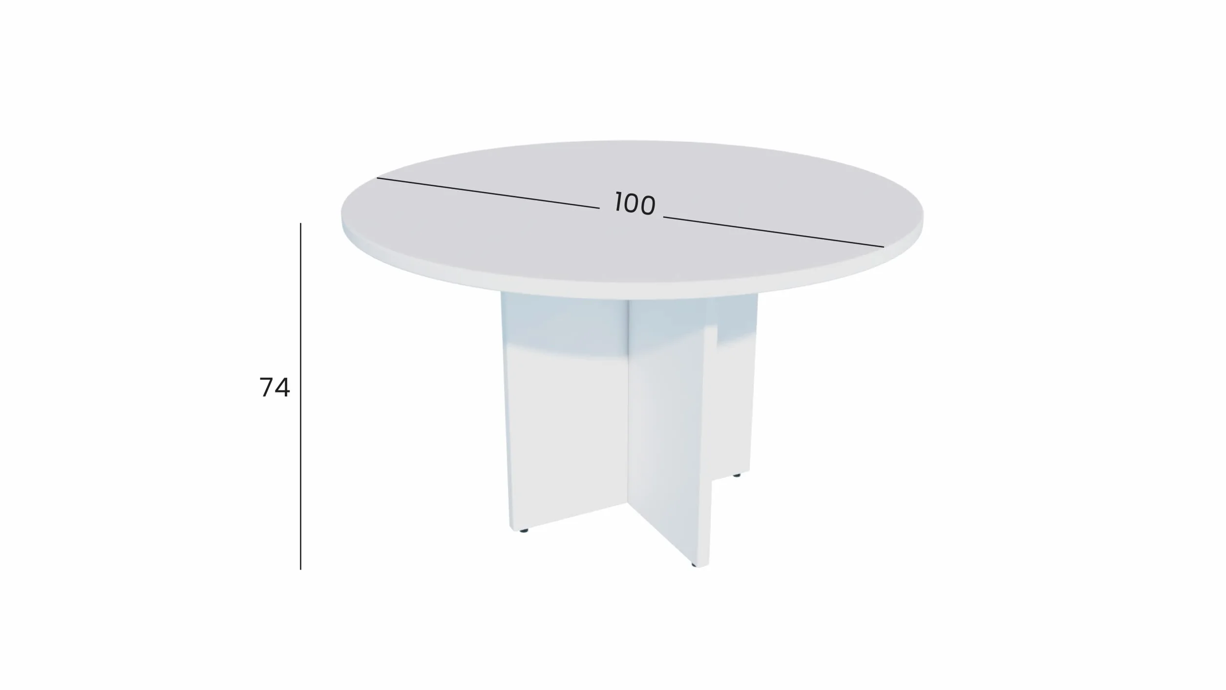 Mesa de Reuniones, Redonda. 100Ø. Color Blanco