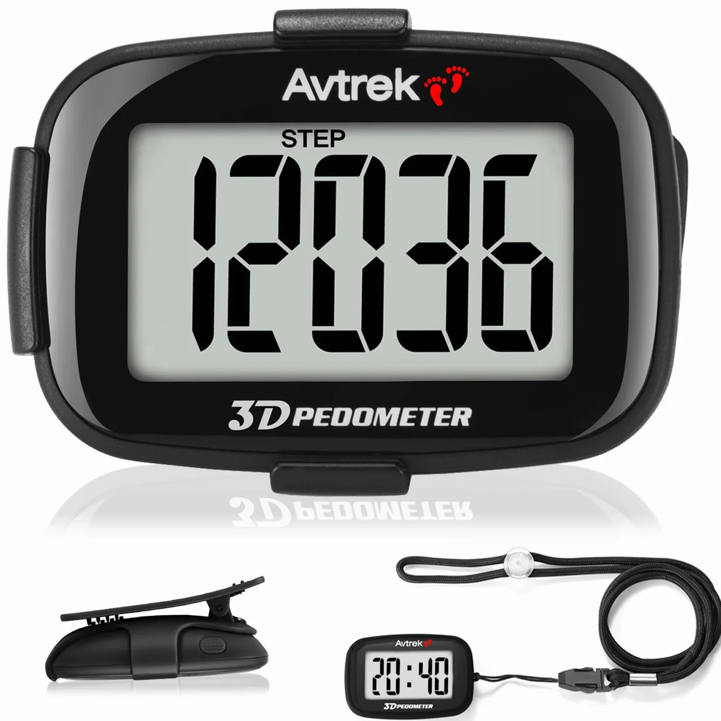 AVTREK Podómetro 3D Mini podómetro sin App sin Bluetooth para Caminar o Correr Actividades de Senderismo al Aire Libre