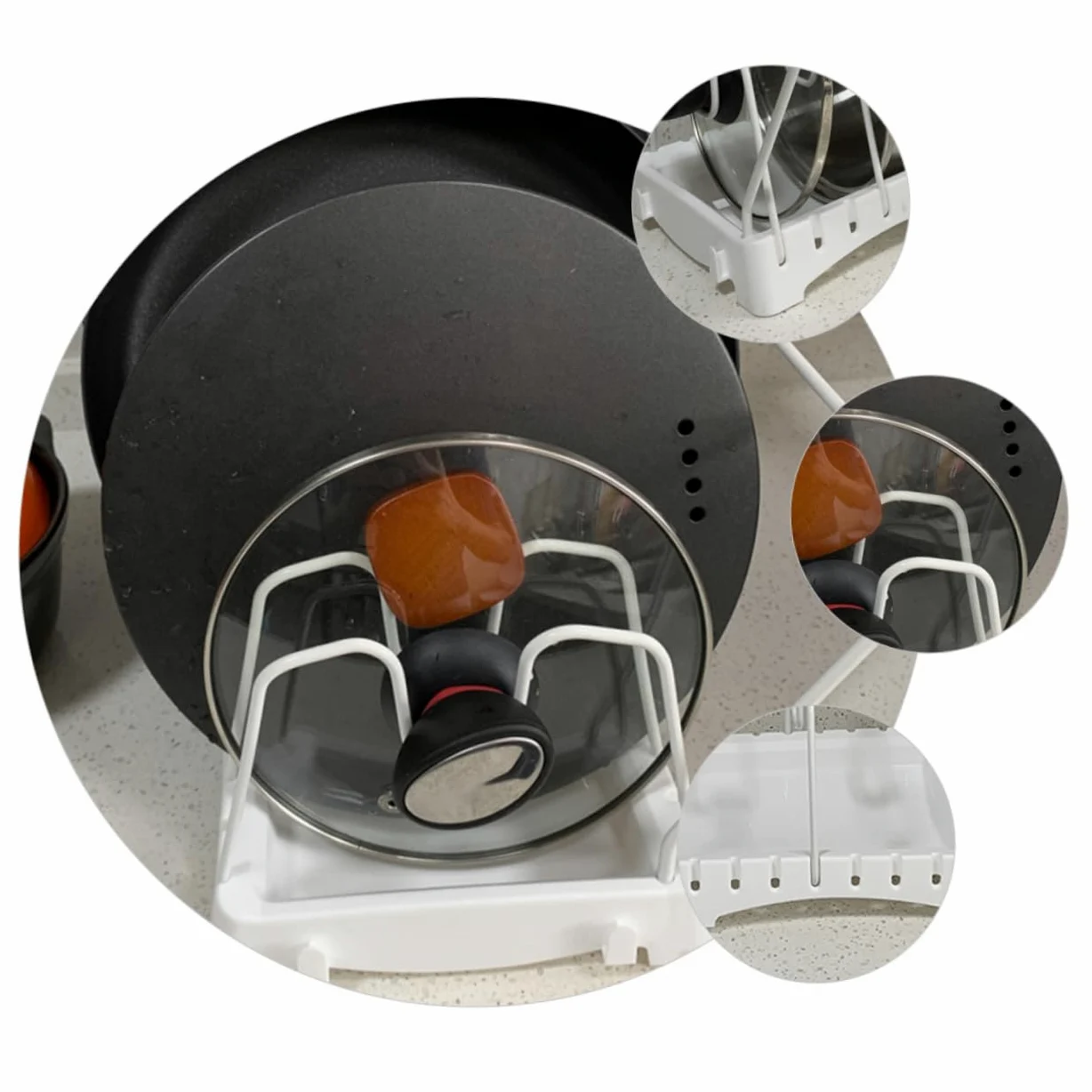 Alipis Rejilla Para Tapas De Ollas Ajustable Organizador De Cocina Para Tablas De Cortar y Tapas De Ollas Para Almacenamiento De Cocina