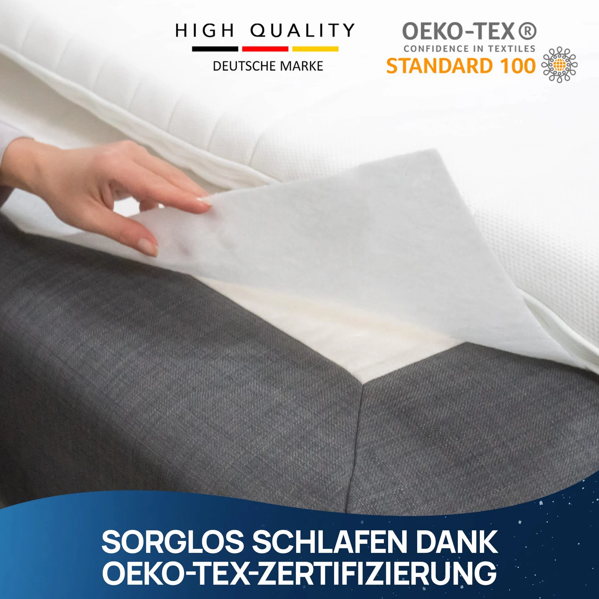 LILENO HOME Colchón Antideslizante para Somier de Láminas (90 x 200 cm) - Protector Fino y Lavable - Tope Antideslizante
