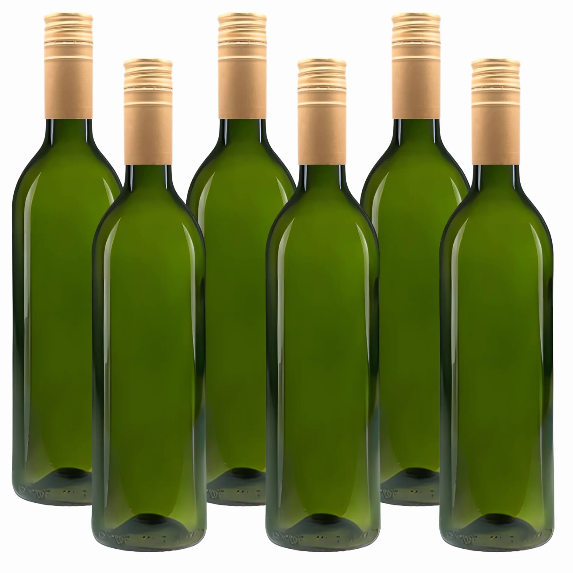 Botellas de Cristal 750 ml Verde para Aceite con Etiquetas