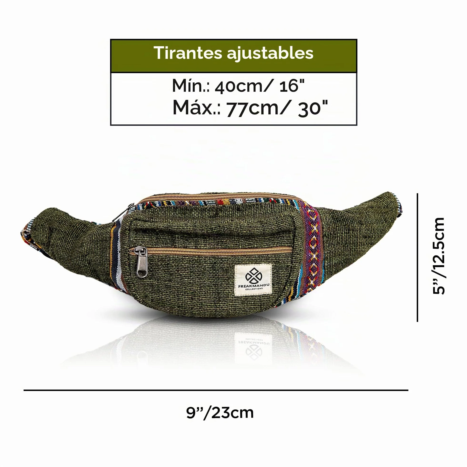 Riñonera Fanny Pack Estilo Bohemio Cáñamo para Viajar Senderismo Correr