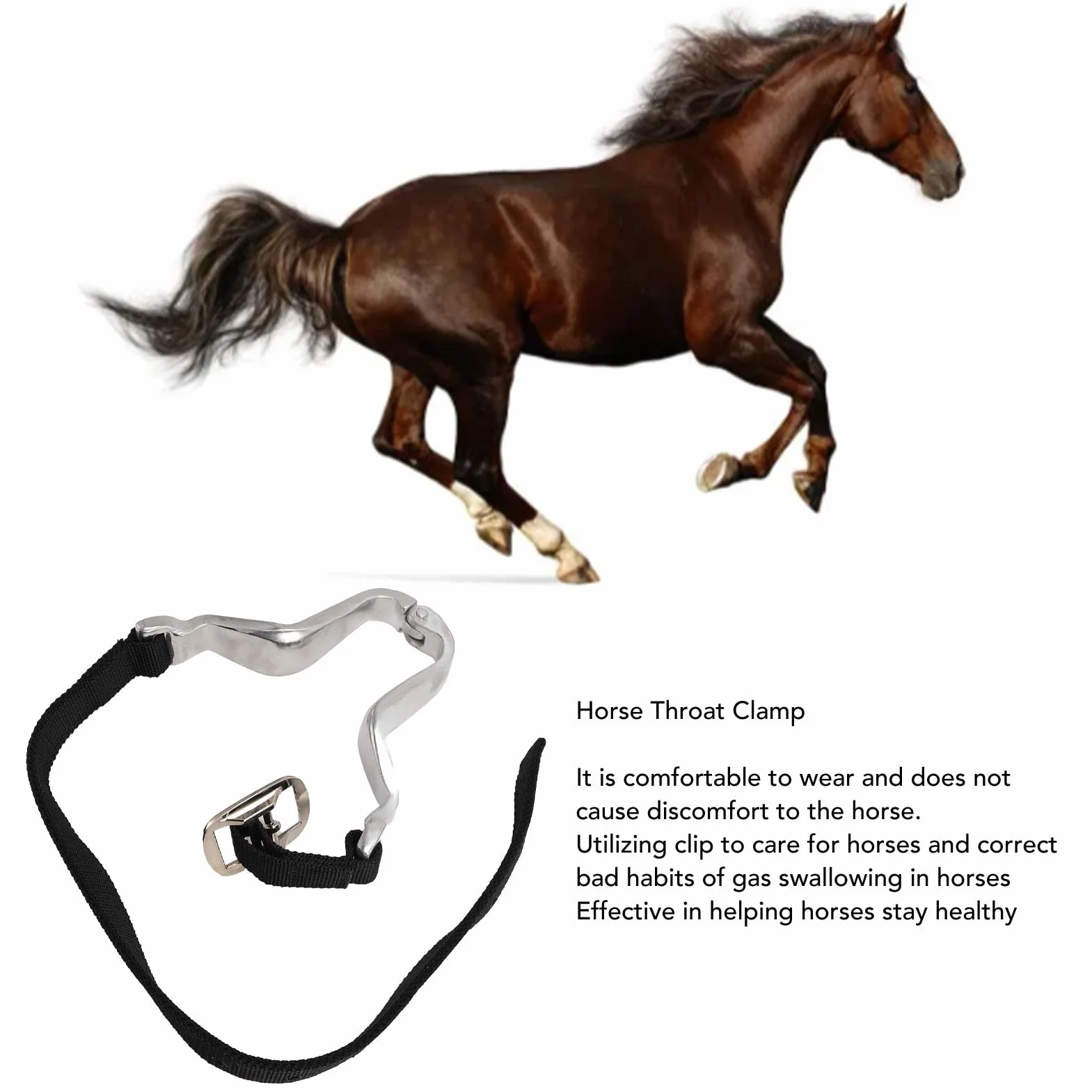 Clip para cinturón de cuello para caballo para entrenamiento