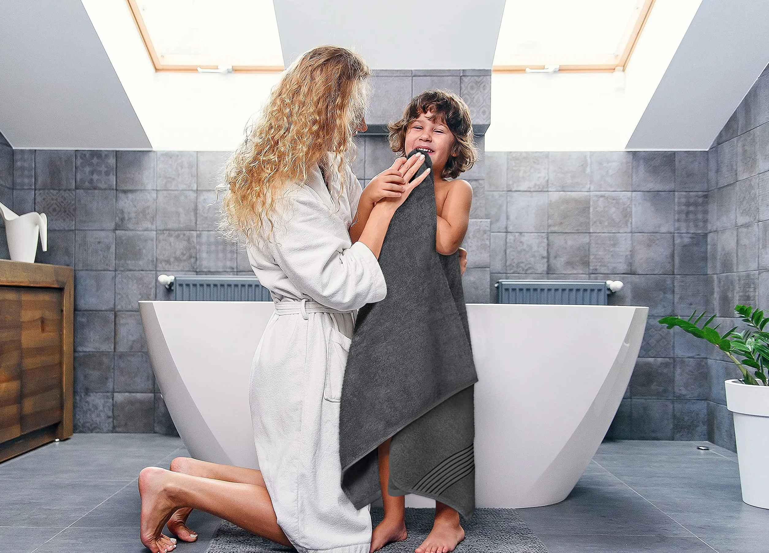 Utopia Towels Juego de Toallas Premium 8 Piezas Algodón Gris