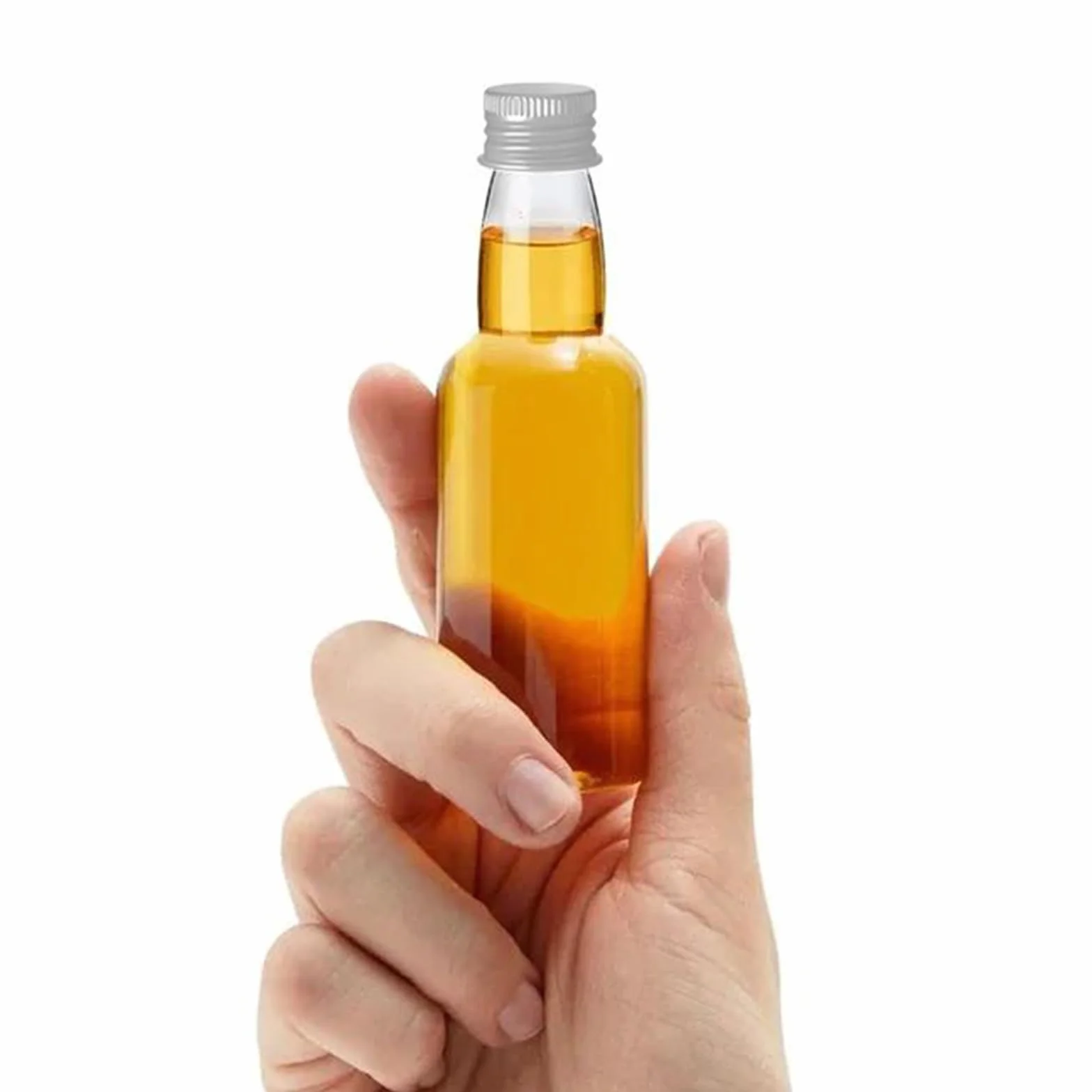 Tokaneit Botellas de Licor Plásticas Vacías 100 ml 50 Piezas con Tapón de Rosca
