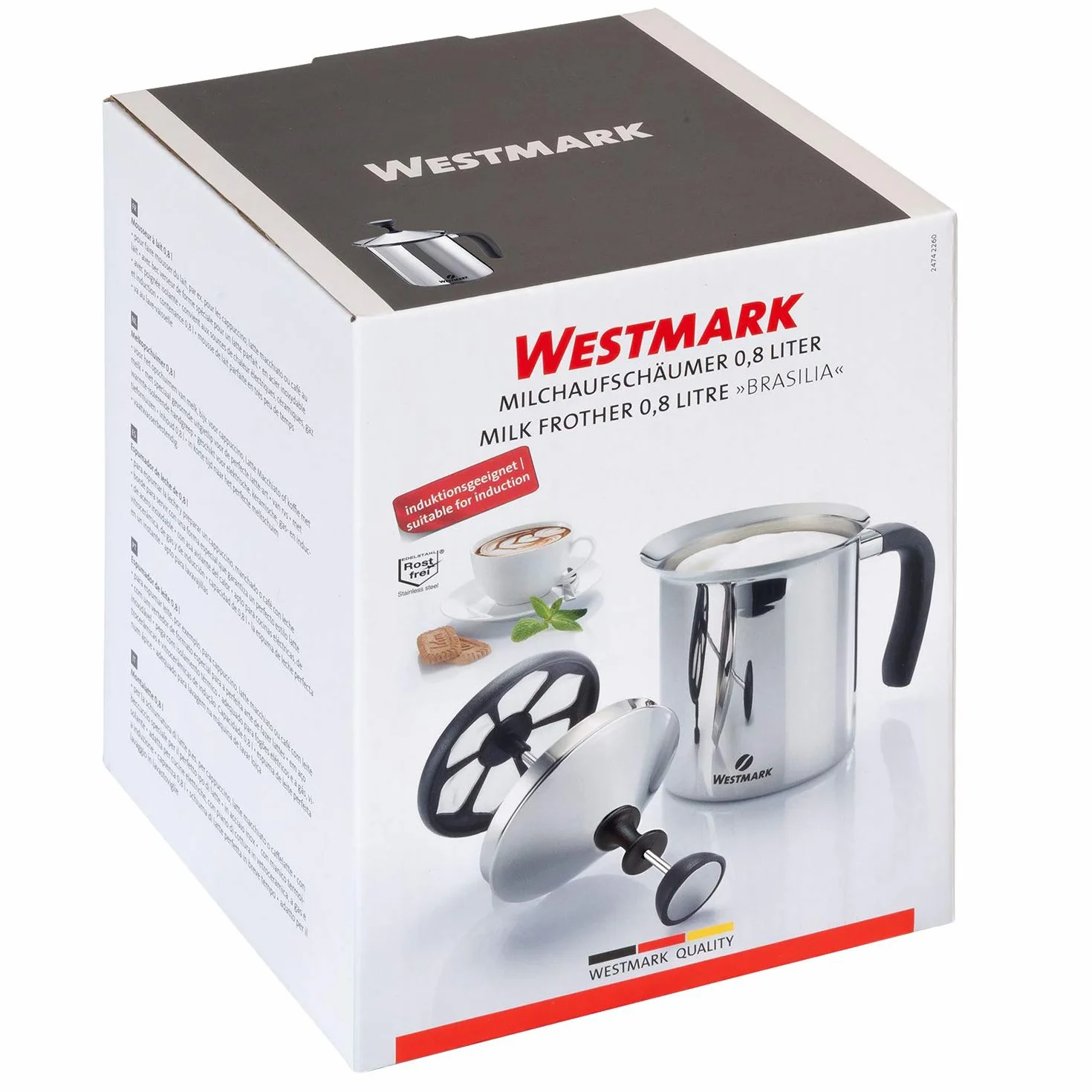 Westmark Espumador de leche, 800 ml, Brasilia Plus, Acero inoxidable, 24742260