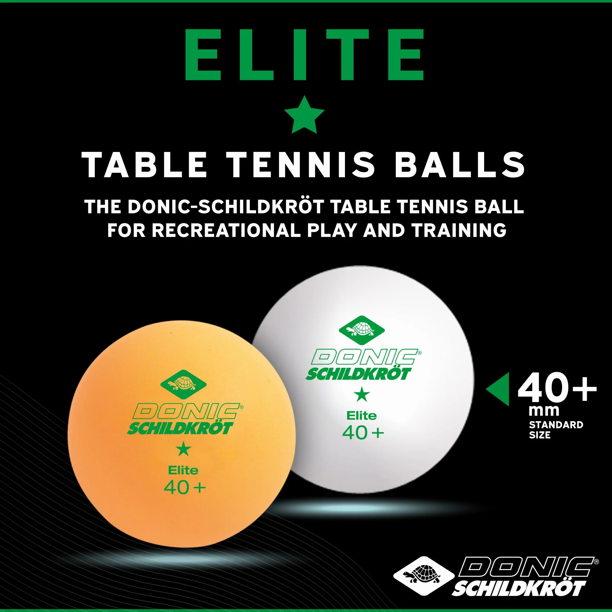 Donic-Schildkröt Pelotas de Tenis de Mesa 1 Estrella Elite Poly 40+ 3 Piezas