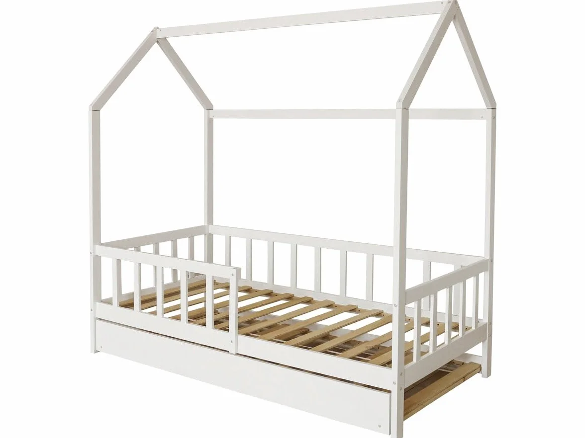Habitat et Jardin Cama cabaña Infantil Paloma con cajón - 90 x 190 cm - Blanco