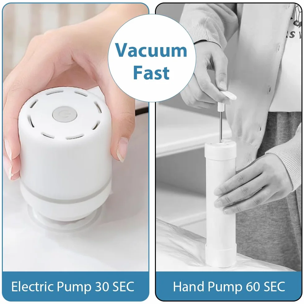 HOTUT Bomba de Vacío Eléctrica 30W Portátil 4,5 kPa para Bolsas de Ropa Blanco