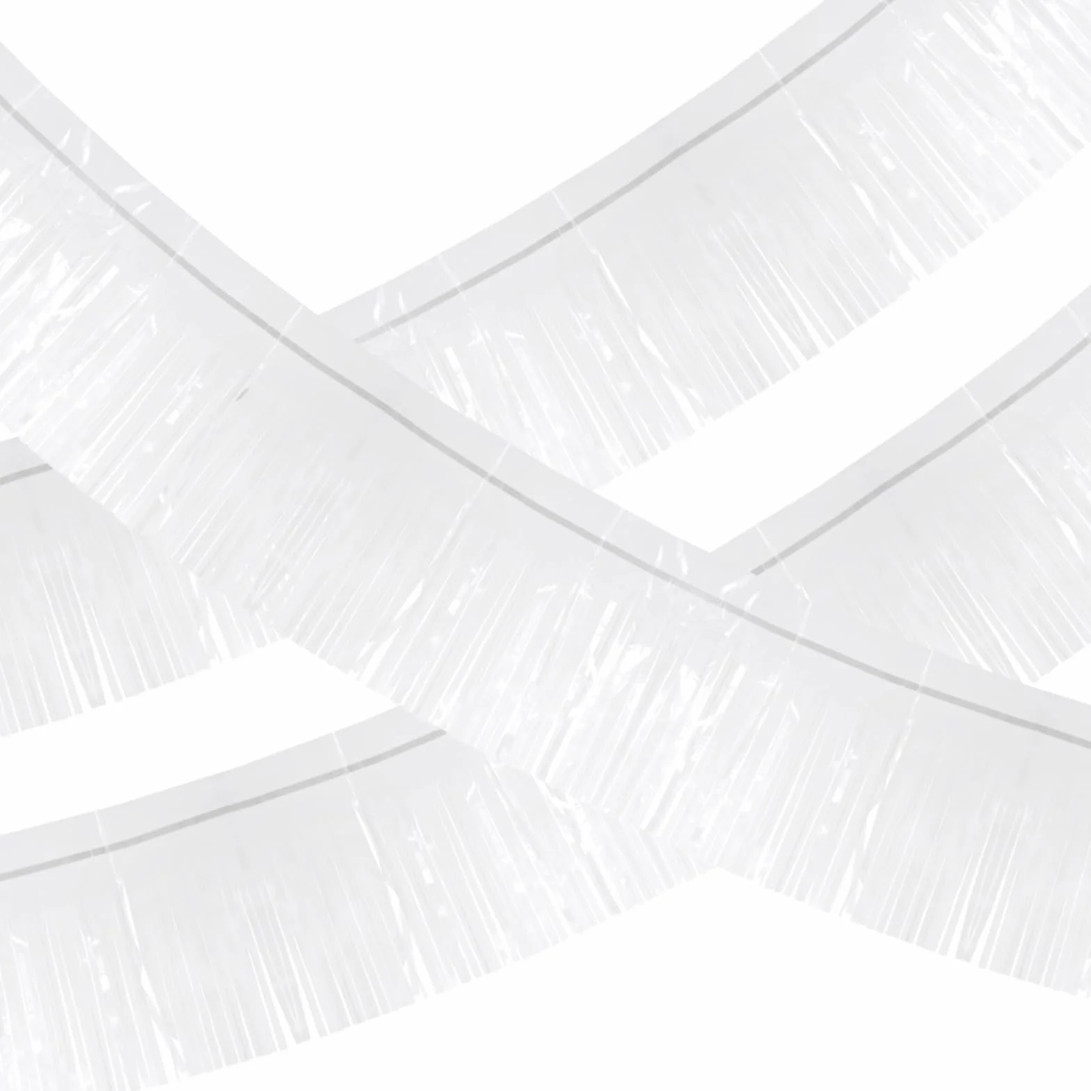 sourcing map Guirnalda de Flecos de Papel de Aluminio de 10 pies, Streamers Metálicos Blancos para Fiestas de Navidad, Año Nuevo, Cumpleaños - Juego de 3 Piezas