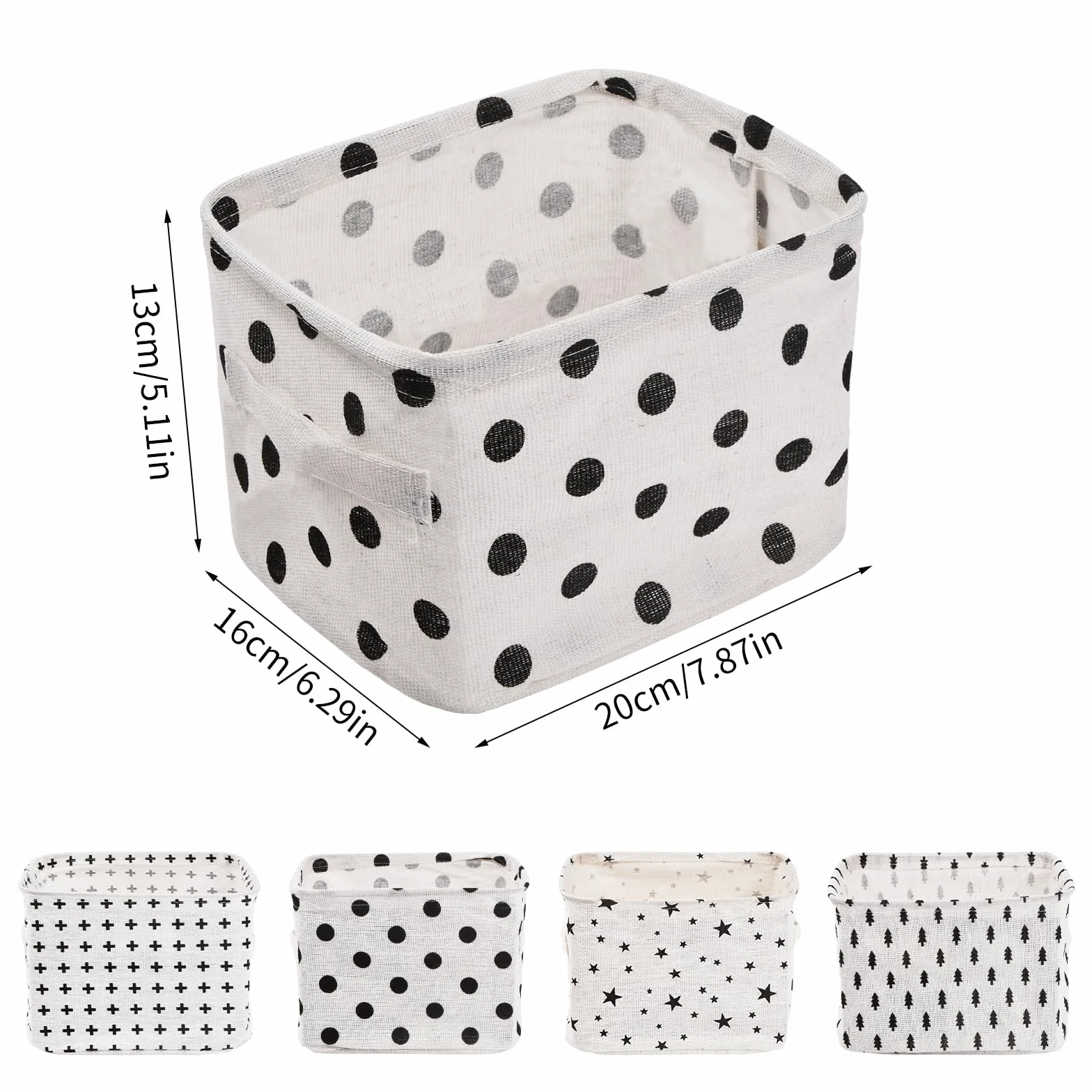 Cestas de Almacenamiento de Tela, Juego de 4 Caja de Almacenaje, Pequeñas Cestas Cuadradas Plegables de Lona para Almacenamiento, Cestos de Baño y Organización del Hogar, 20x16x14 cm