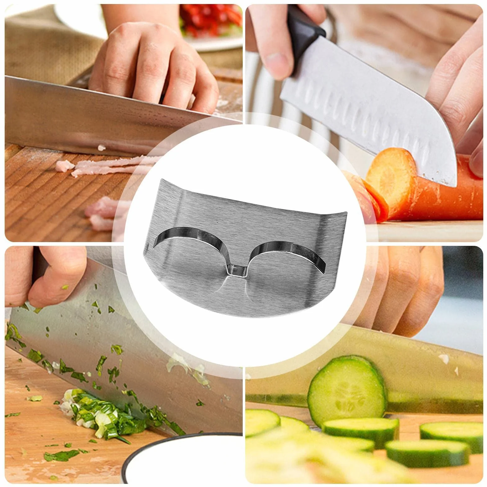 Dedos Acero Inoxidable, ProteDedos Cocina, Dedos para Cortar Verduras y Frutas Forma Segura, Utensilios Cocina para Chef