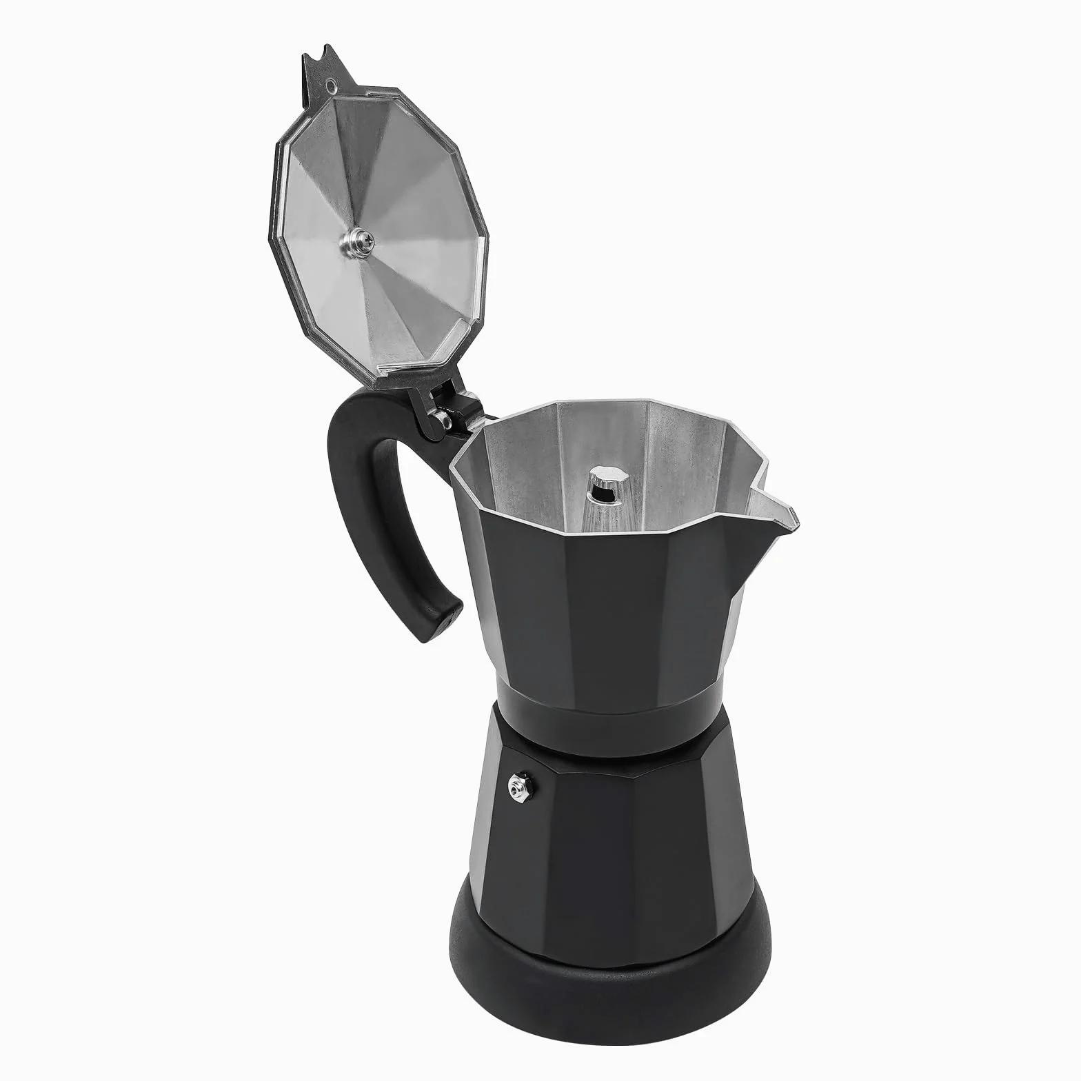 Cafetera italiana eléctrica Mocha, Pequeña cafetera de café expreso para alimentos, temperatura ajustable, máquina de café espresso eléctrica de 300 ml de capacidad, válvula de seguridad