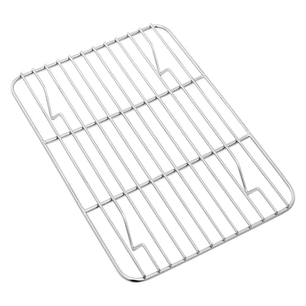 Bandeja de horno extraíble Parrilla rectangular de acero inoxidable Bandeja para hornear galletas Placa con rejilla de enfriamiento Gadget de cocina Sartén antiadherente para horno Horno Rejilla de