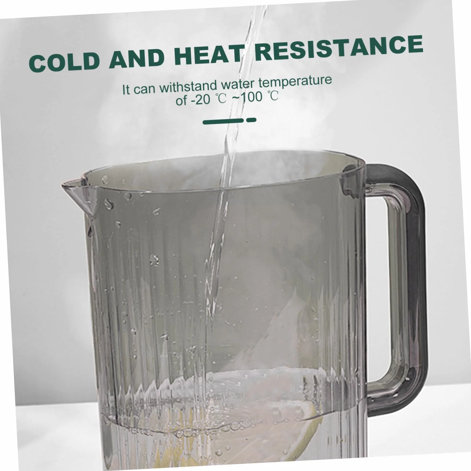 Jarra de Agua Fría de Plástico As 2200ml Negra para Hogar | Ligera y Portátil, Gran Capacidad, Apta para Leche y Té Floral, Uso en Hotel y Cocina