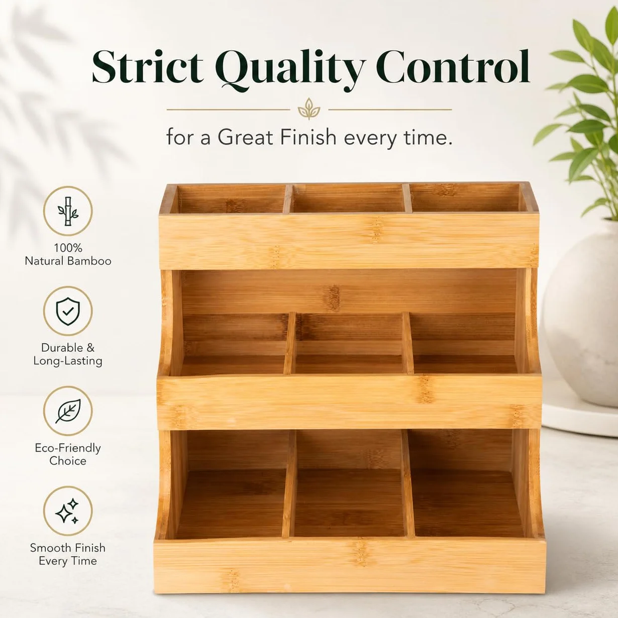 Theodore Organizador Vertical para Bolsas de Té de Bambú, Sostiene 180 Bolsas de Té, Caja de Té de Madera para Almacenamiento de Té para el Hogar, la Oficina o el Café