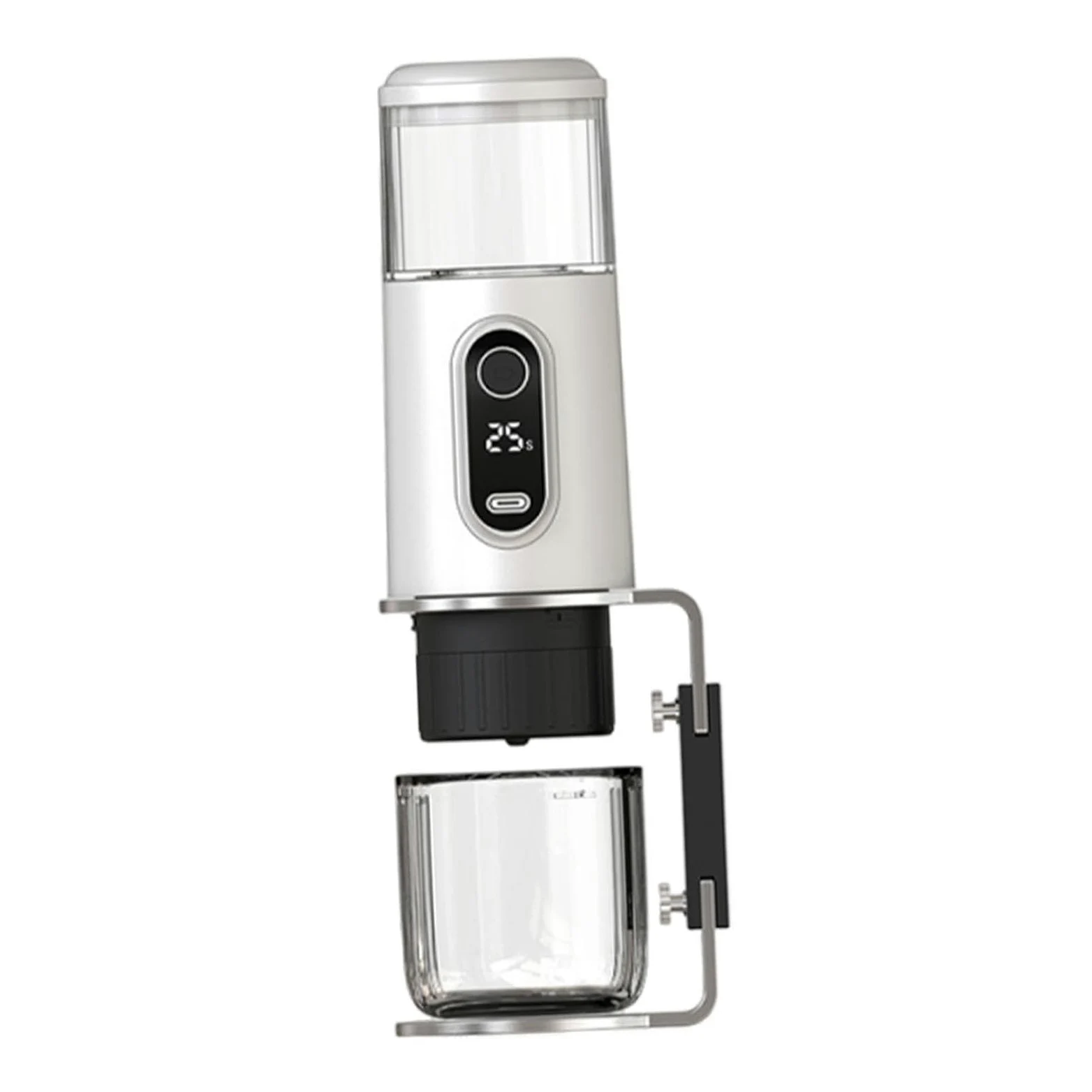 Cafetera Espresso Eléctrica Portátil, Mini Cafetera Compacta, Recargable E Inalámbrica, Ideal para Viajes, con Bomba de 19 Apta para Camping, O, Blanco, Individual