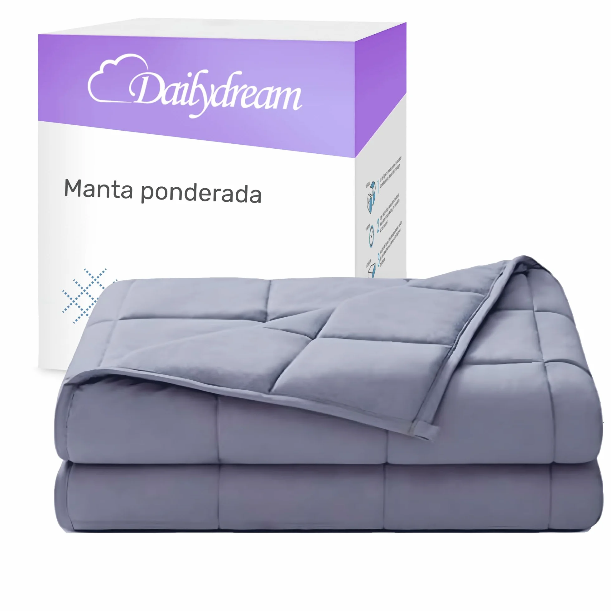Dailydream Manta terapéutica ponderada algodón, 9,5 kg para Adultos, 155 x 200 cm, Gris