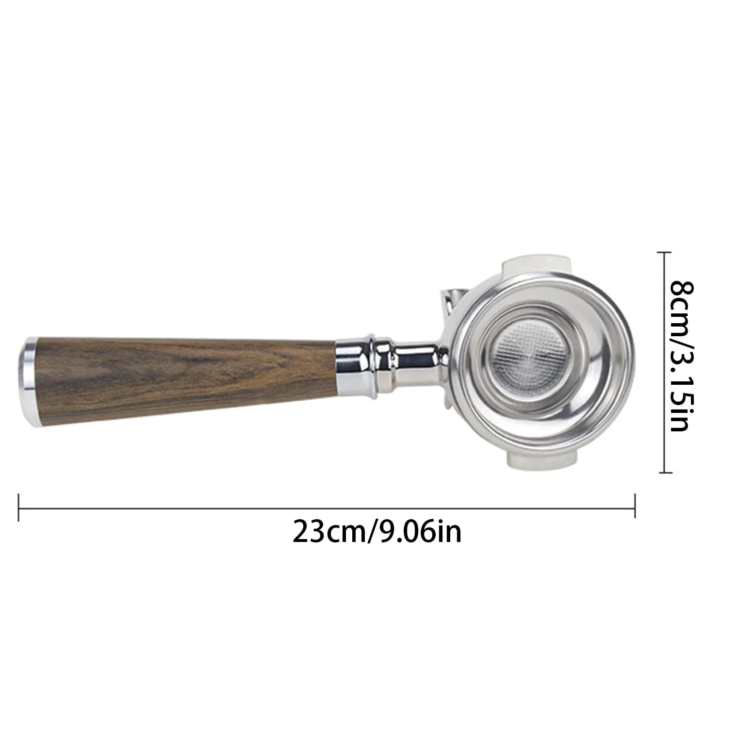 Mango de máquina de café de acero inoxidable de 58 mm, diseño desmontable, fácil de limpiar y usar, mango de máquina de café espresso