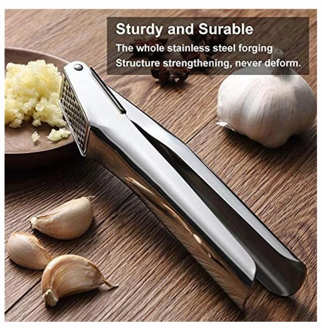Utensilio Ajos Prensa De Ajo Acero Inoxidable, Picadora Grado Profesional, Fácil Limpiar Cocina Cocinar