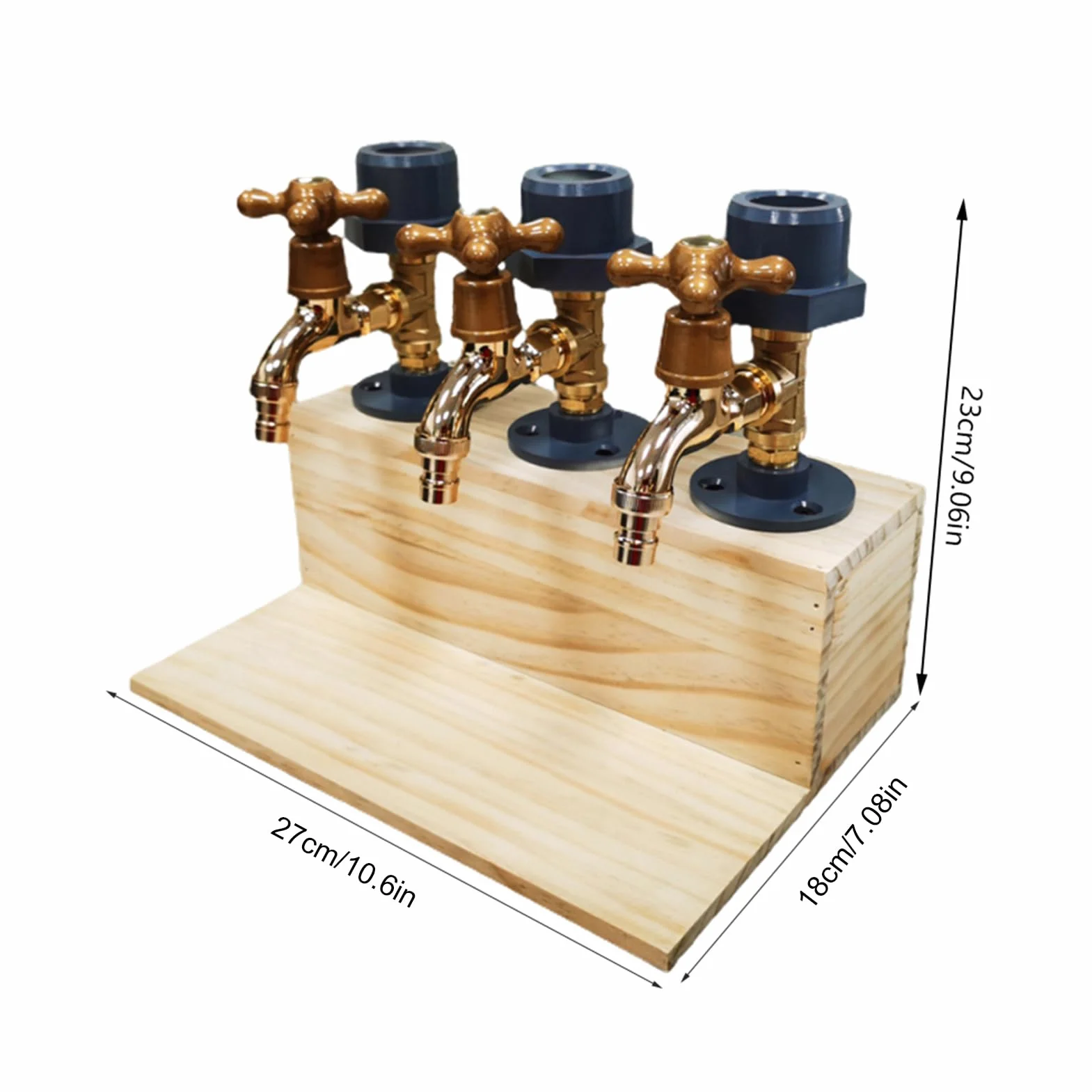Grifo dispensador de cerveza, dispensador de licor, whisky, madera, grifo de bebidas para el hogar, fiesta, bar, día del padre (tres salidas)