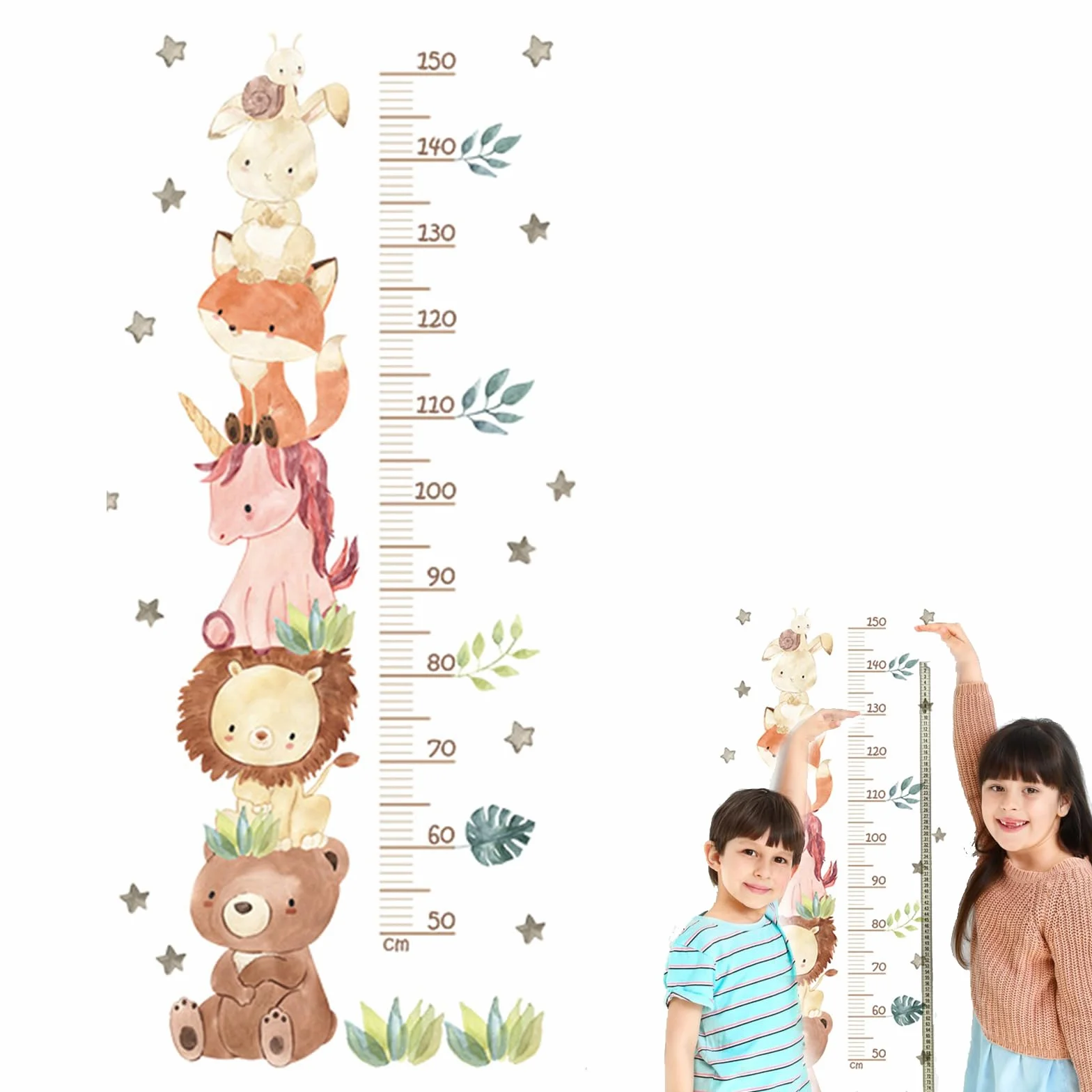 Medidor Altura Niños PVC Pegatinas Pared Tabla Crecimiento 50-150CM Decoracion Habitacion Bebe
