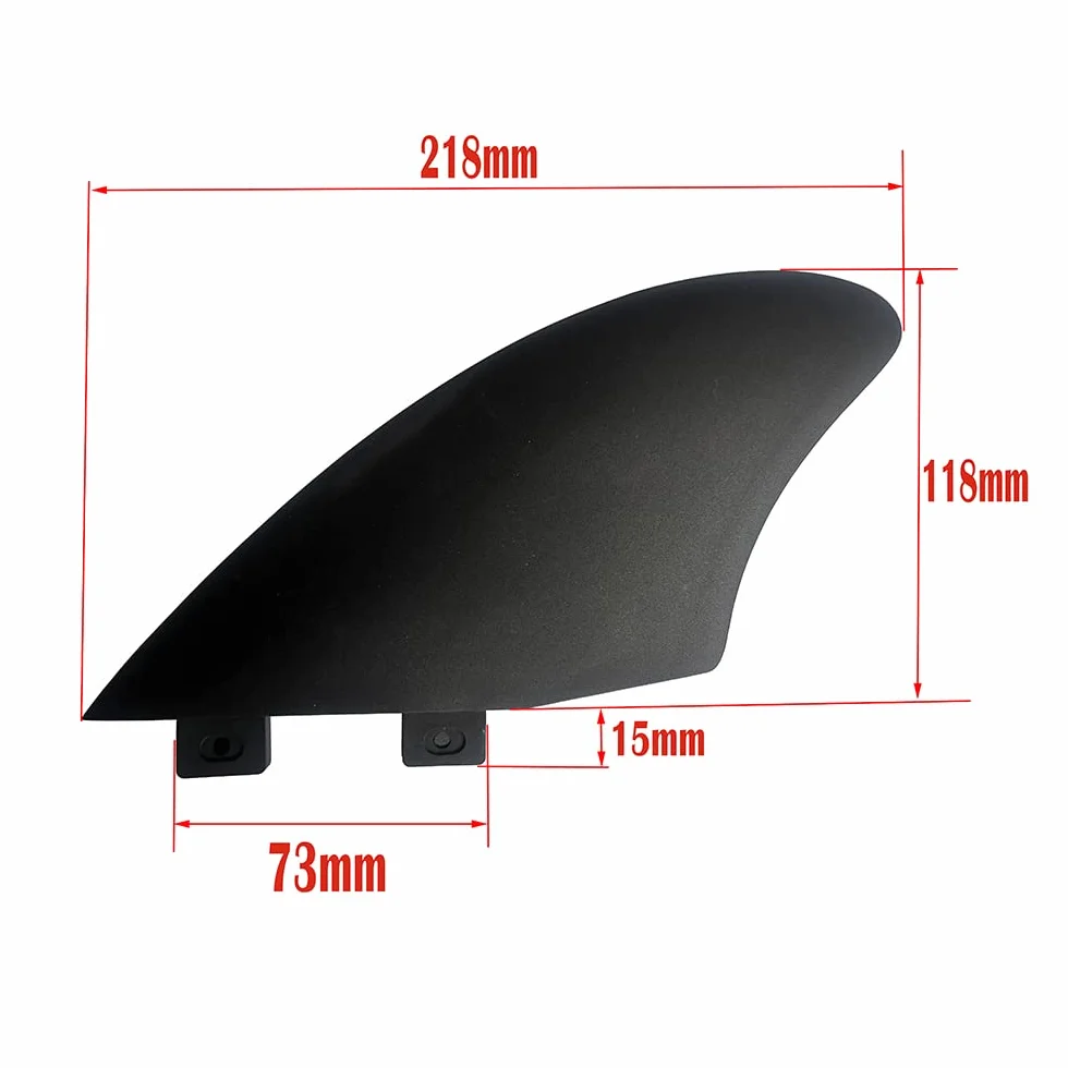 UP100® Tabla de surf Twin Keel Aletas (2 aletas) Negro - Nylon y Fibra de Vidrio para Tablas de Surf Twin Tab FCS/FCS II (para FCS)