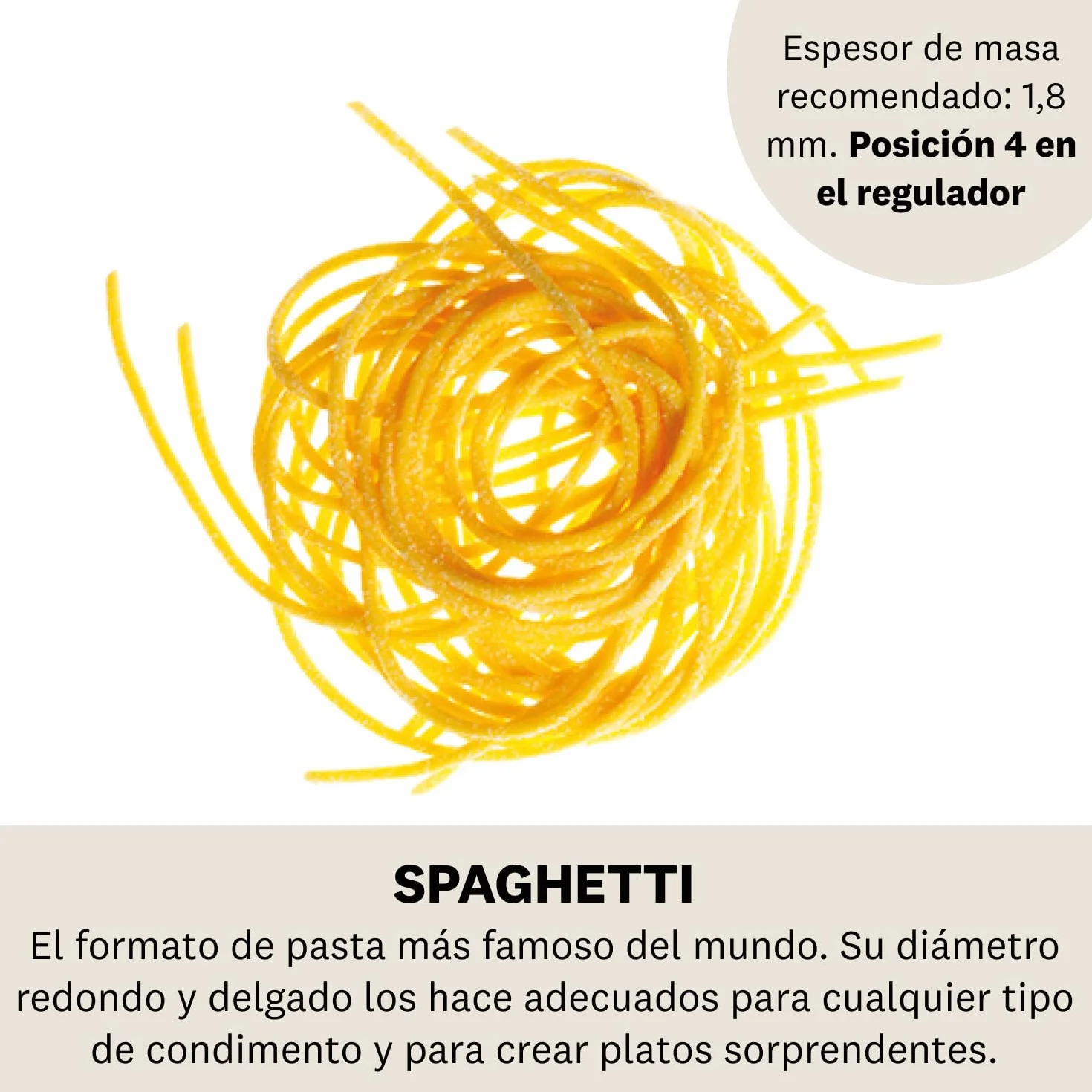 Marcato Spaghetti, Accesorio para Máquina de Pasta Atlas 150, Acero Cromado