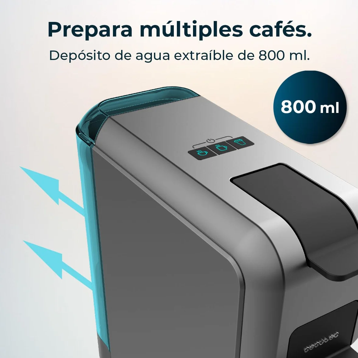 Cecotec Cafetera Cápsulas Express Compacta FreeStyle Compact Black. 1350W, 20 Bares, Apta para Café Molido, Dolce Gusto, Nespresso y K-fee, Depósito Extraíble de 800ml, Apagado Automático