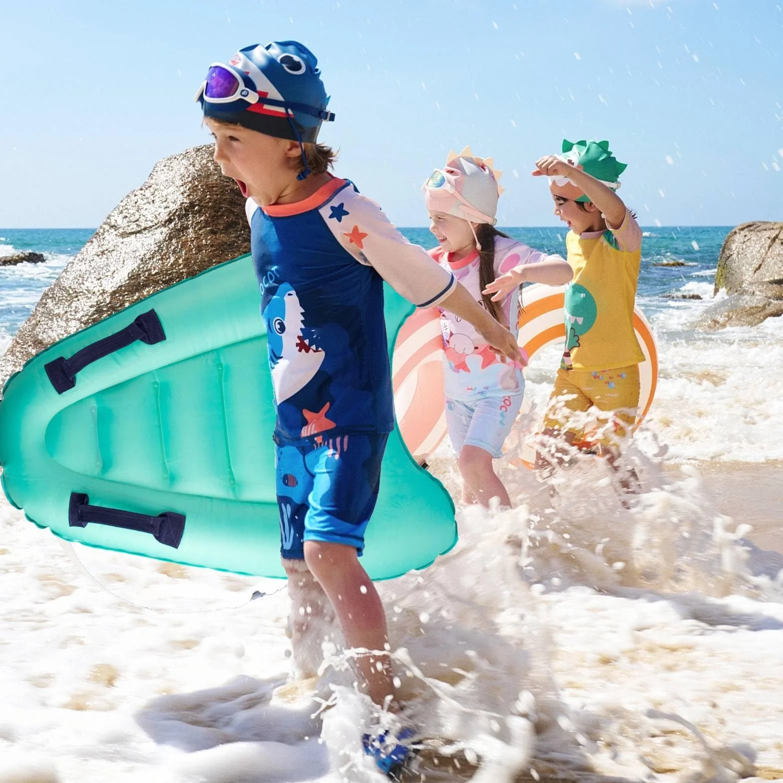 Bodyboard Hinchable Portátil 70x60x15cm para Niños y Adultos Playa Piscina Surf