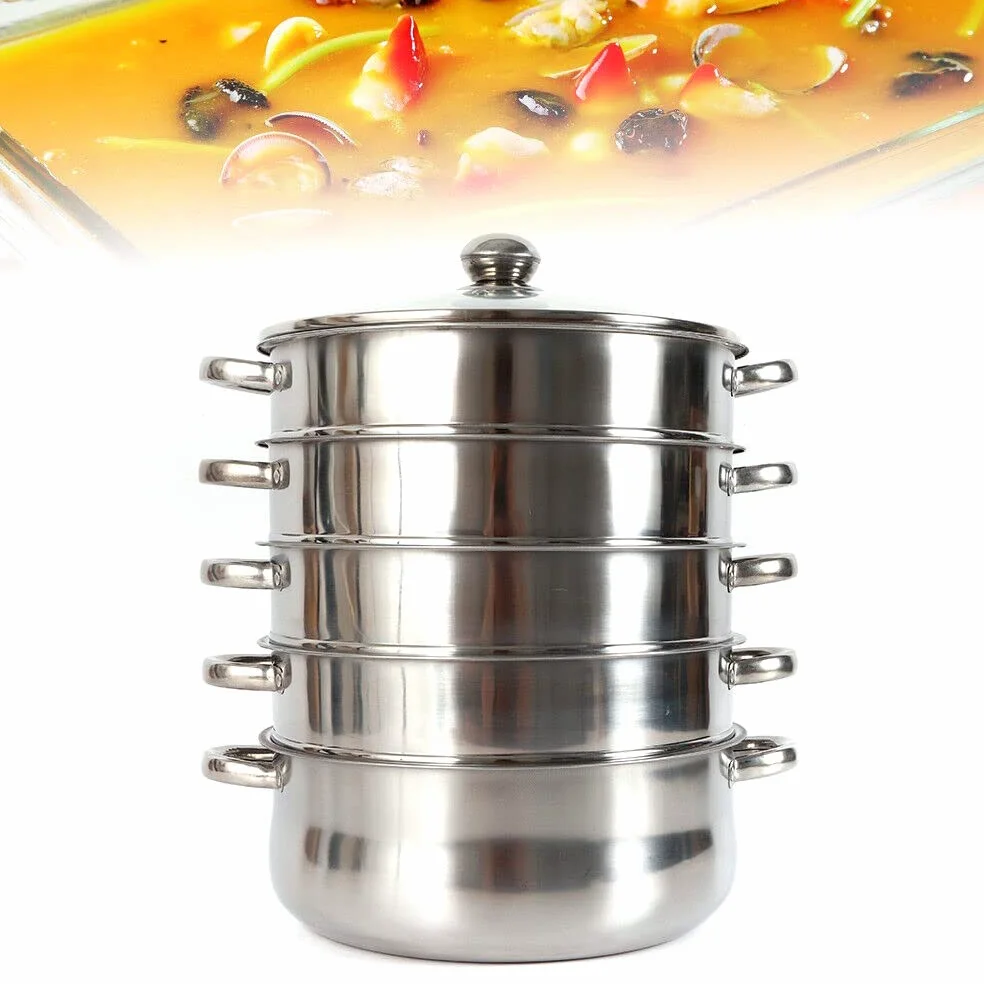 Cocina de vapor multifunción hogar cinco capas multicapa huevo al vapor, verduras al vapor, arroz al vapor olla integrada, vaporizador de seguridad con gran capacidad