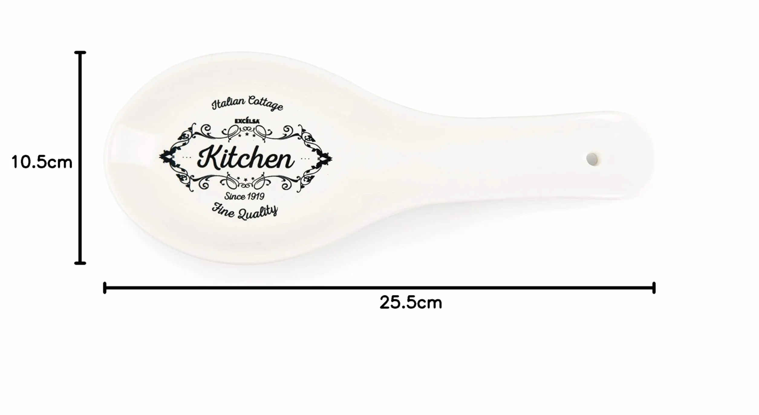 Excelsa Fine Quality - Soporte para cucharón, cerámica, blanco