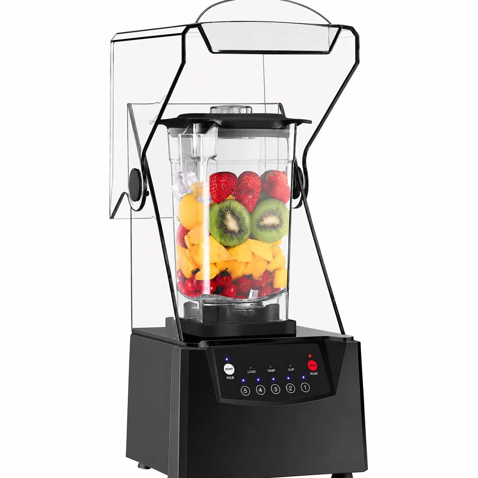 Batidora Silenciosa Comercial, 2200W, 17.000 RPM, 5 Programas, 2L | Mantén el Servicio Fluido, con una Batidora Comercial Silenciosa para Smoothies, Milkshakes, Zumos, Salsas y Postres en Bares