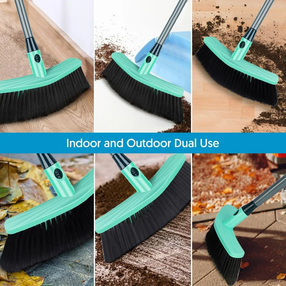 Cepillo de barrido para interiores con mango largo, cepillo de cocina para interiores con cerdas suaves densas, perfecto para barrer habitación, oficina, cocina