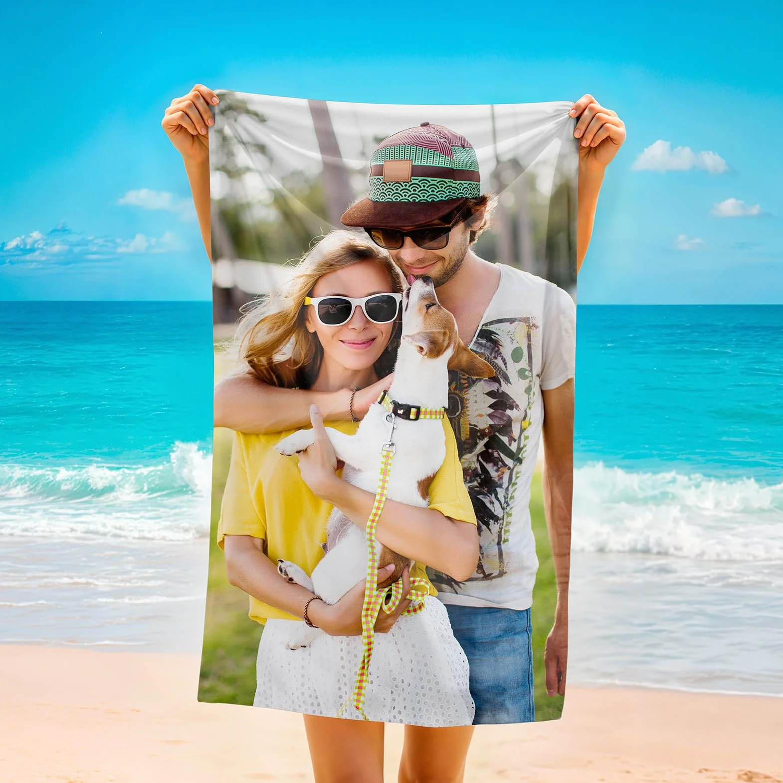 Toalla Playa Personalizada con Fotos,Toalla de Playa Microfibra de Secado rápido con Foto impresión,Grande Toalla Playa Regalo para Chica niño niña-1Foto