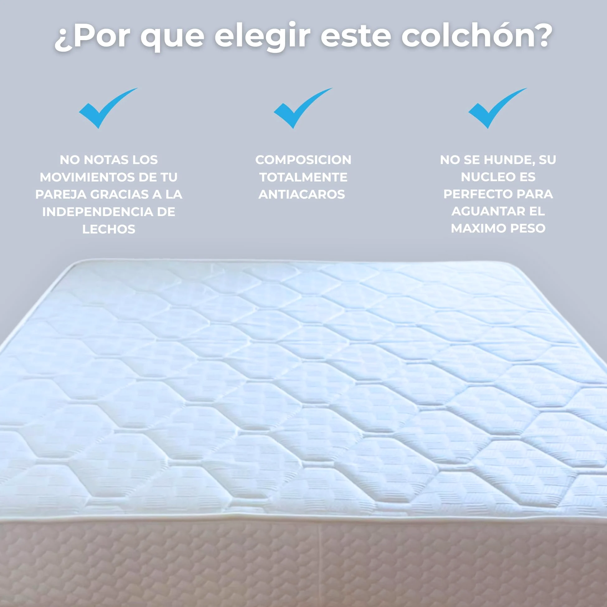Colchón Viscoelástico | Multicapa | Grosor 24cm | Firmeza Media Alta | Dolores de Espalda | Doble Cara | Transpirable | Antiácaros (90x190, 24, Medio-Alto, Centímetros)