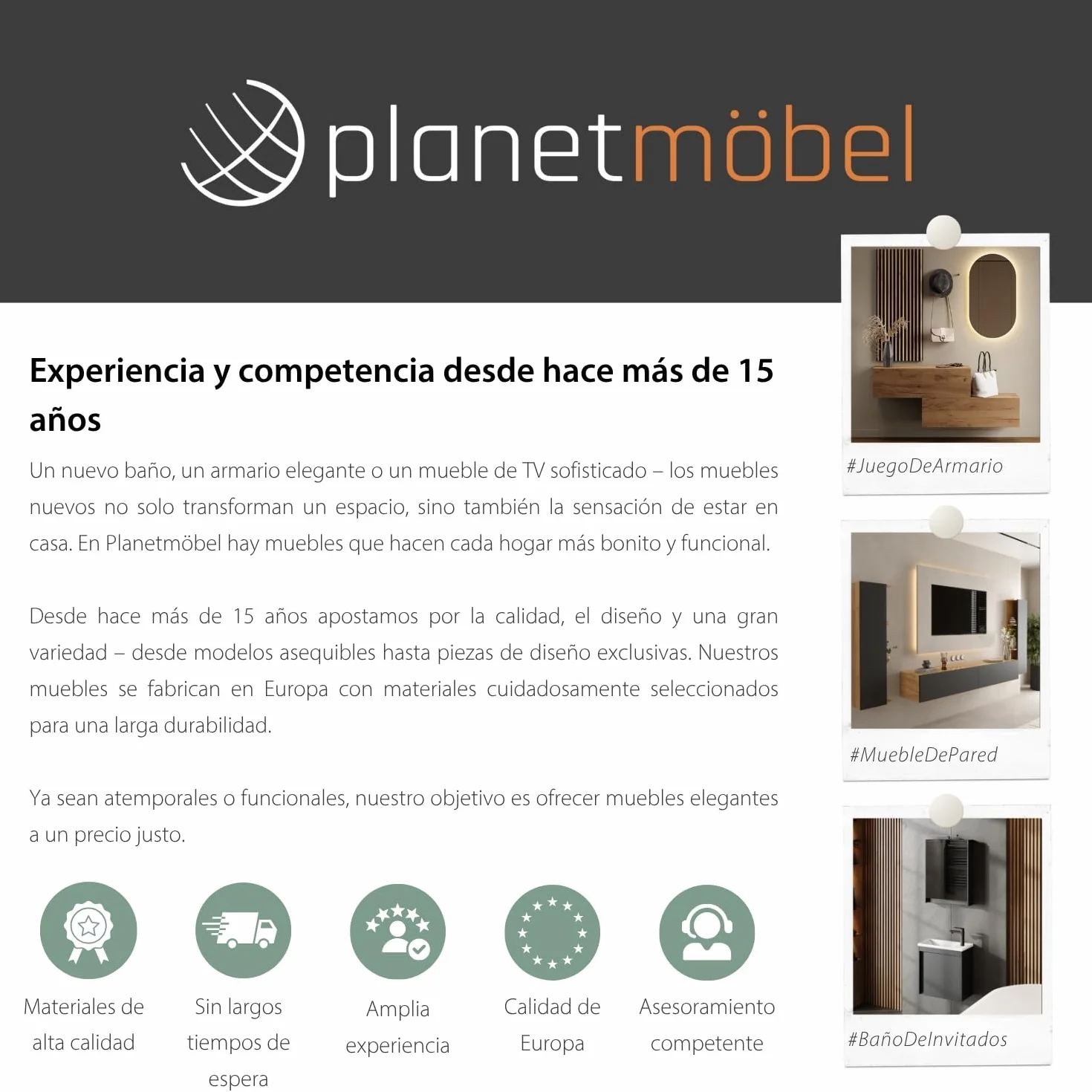 Planetmöbel Lavabo con Mueble 50 cm, Armario bajo Colgante, Cierre amortiguado, Juego de Muebles de baño, Blanco | Armario para lavabo colgante, cierre suave, juego de muebles de baño con lavabo