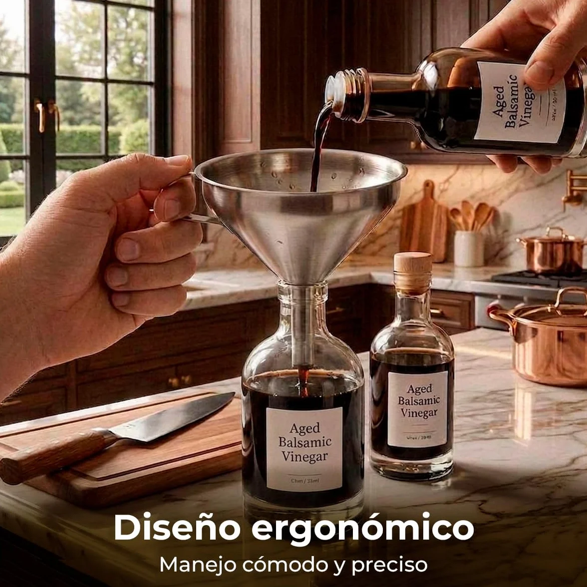 Tescoma - Embudo de Cocina GrandCHEF 12 cm de Acero Inoxidable – Resistente - Apto Lavavajillas - Ideal para Líquidos