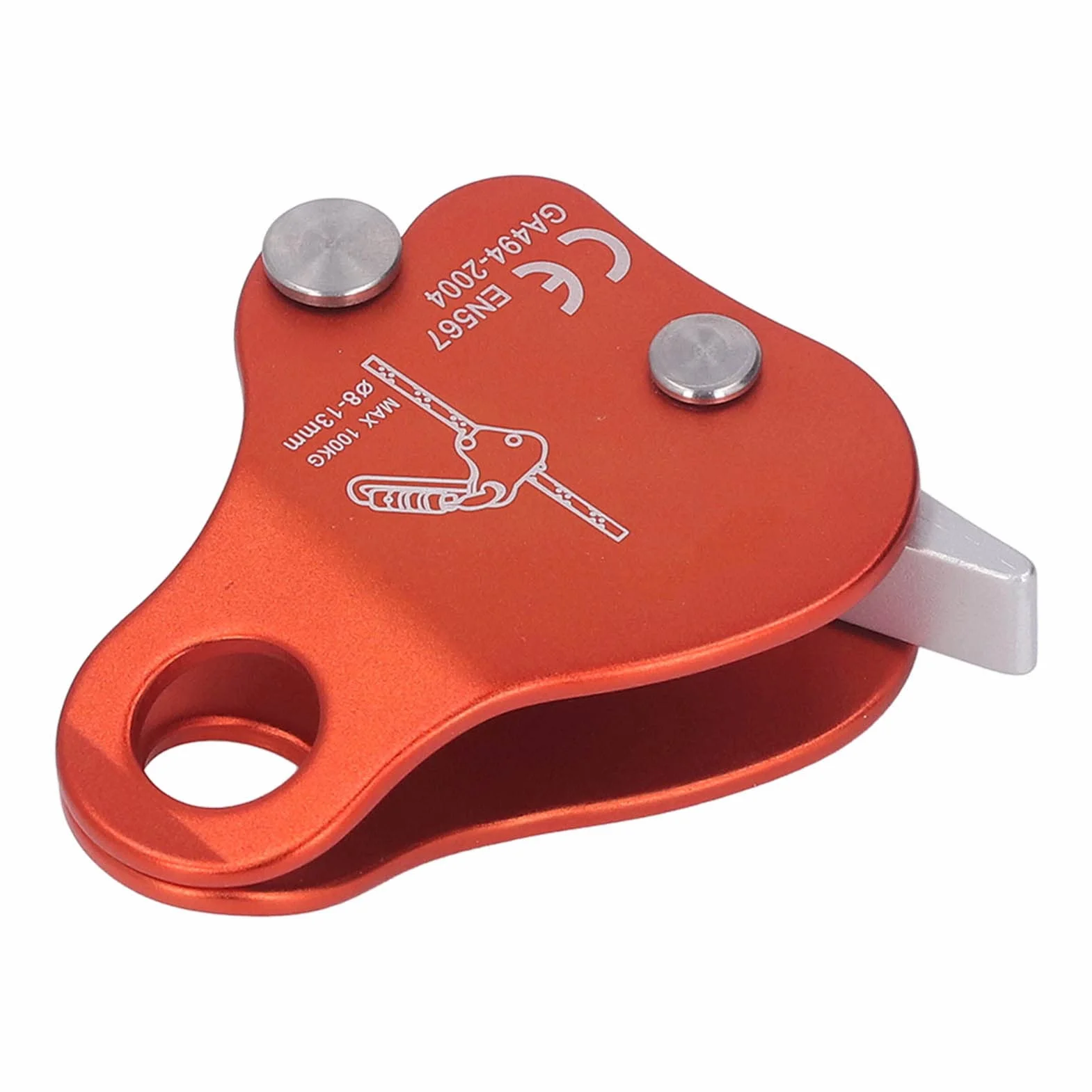 Cocoarm Pinza de cuerda de escalada autoblocante de aleación de aluminio, 8-13 mm, 77 x 70 mm, 5 KN
