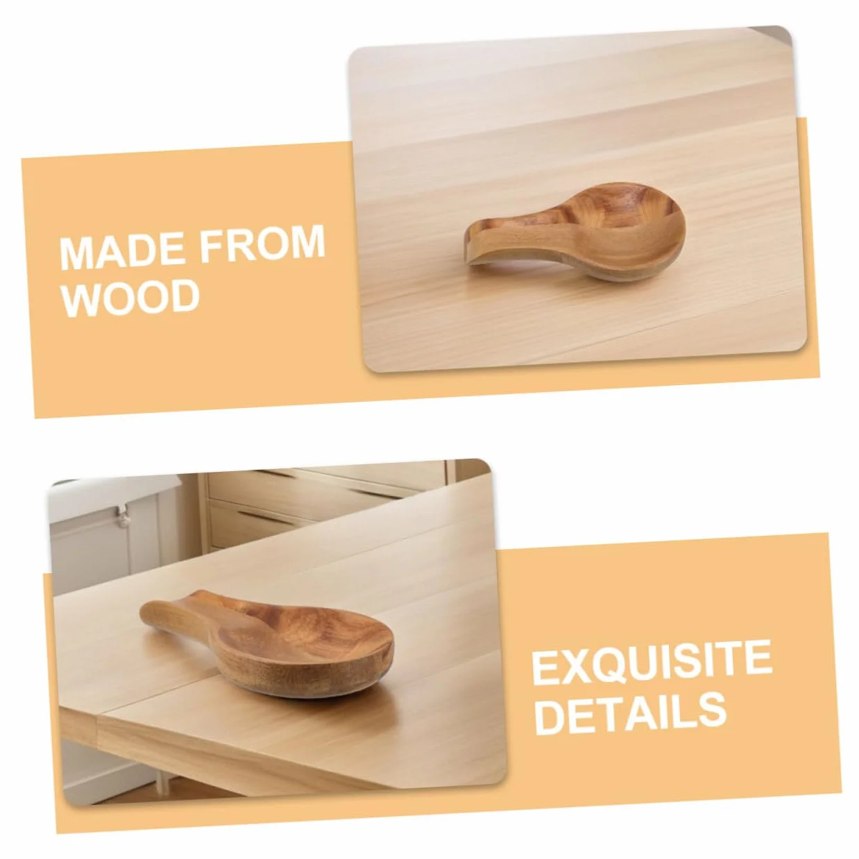 Soporte Organización Diseño de 2piezas Madera Cucharas para Elegante Humedad Resistente en Mesa de Comedor Casa de Utensilios de Cocina