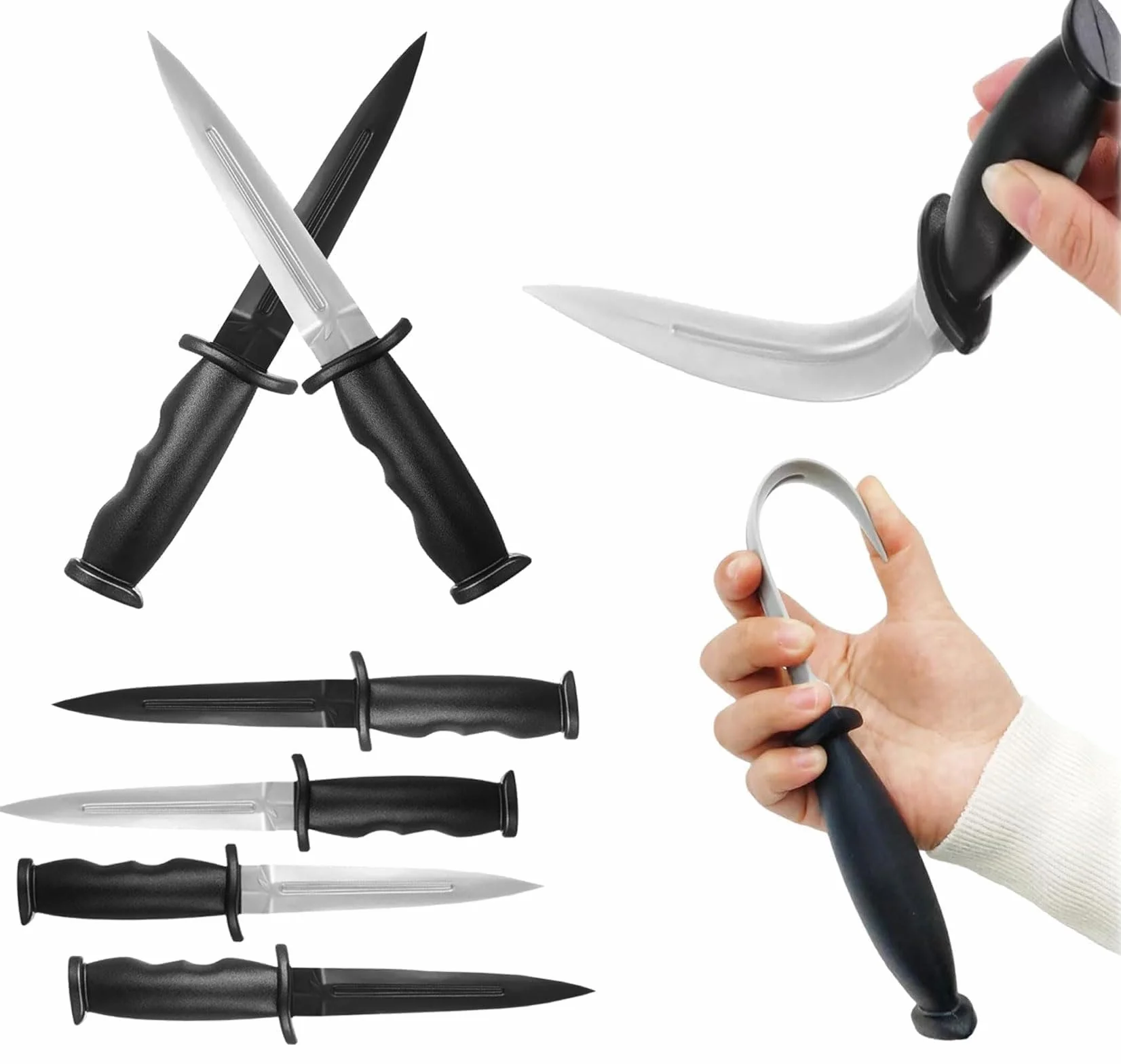 Cuchillos de Goma de Entrenamiento 4 Piezas Arma de Práctica