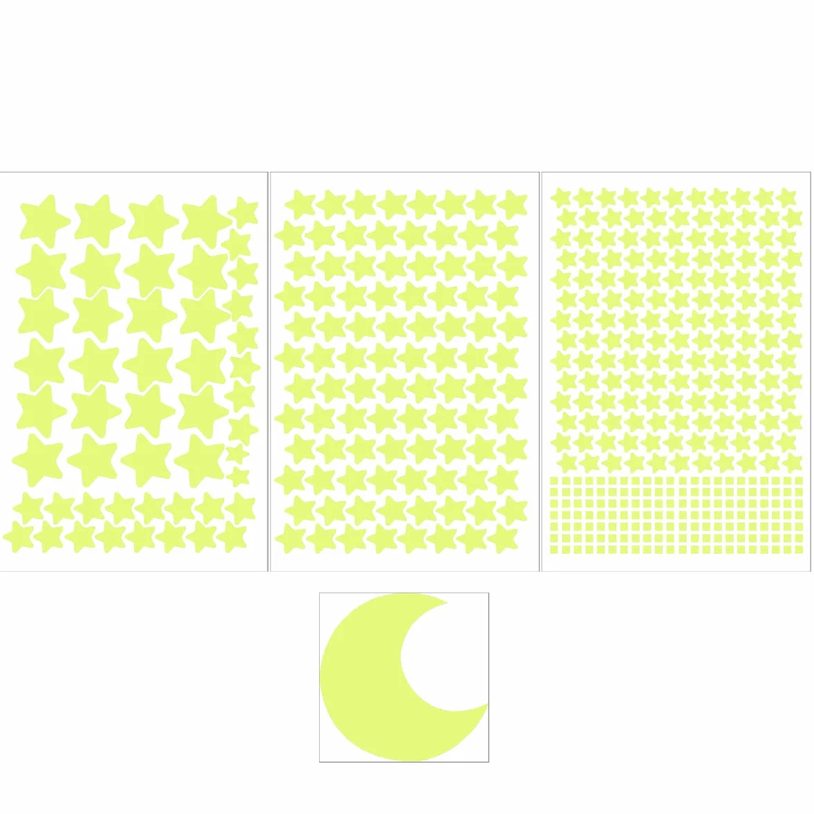 Estrellas Fluorescentes Pegatinas de Pared Decorativas Cielo Estrellado Brillante para Dormitorio Infantil